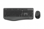 Impecca Wireless Multimedia Keyboard & Mouse With Ergonomic Palm-Rest -Black