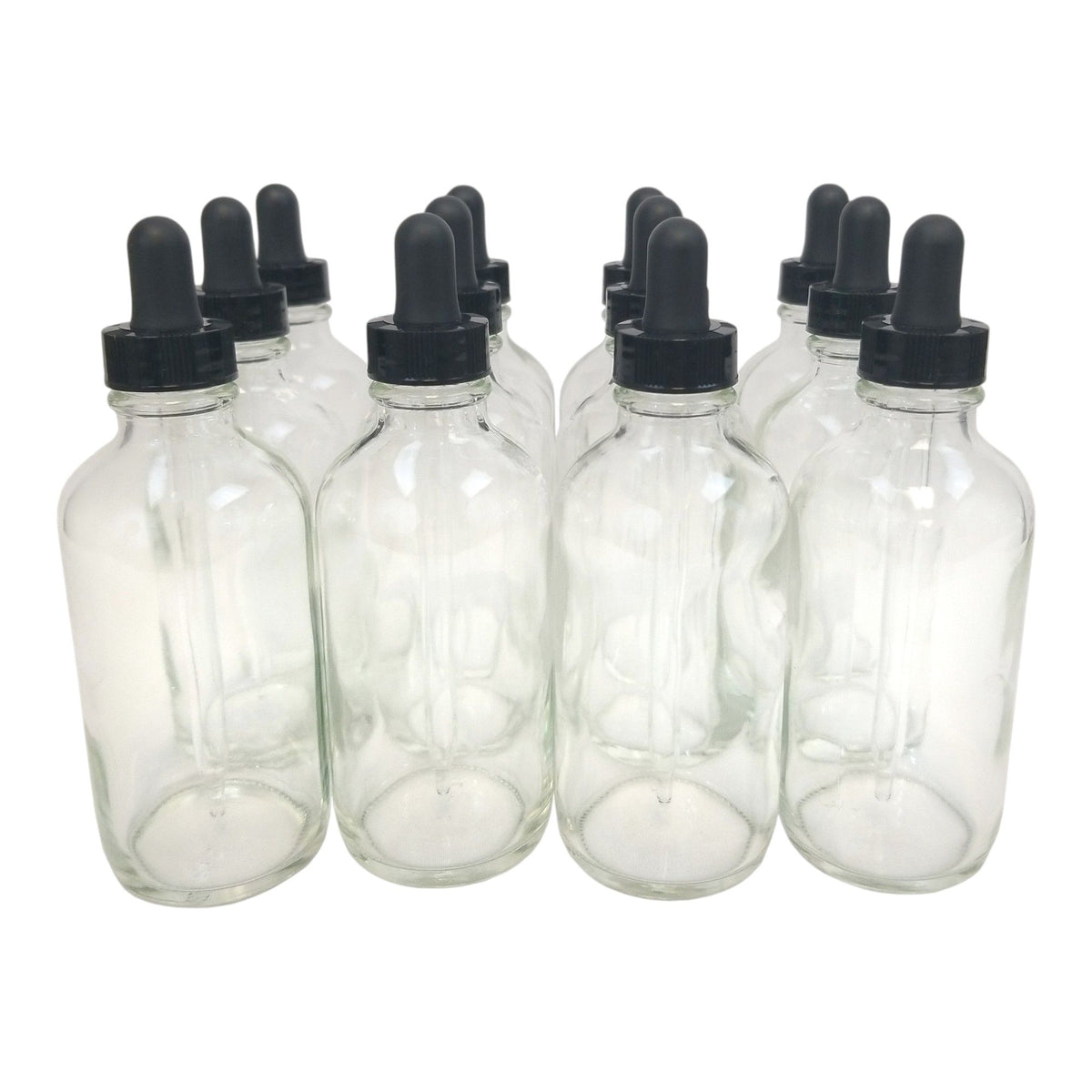 Bottle, Flint Glass, Clear, 8oz, with Cap, 24/400 Neck Size, Pack of 12