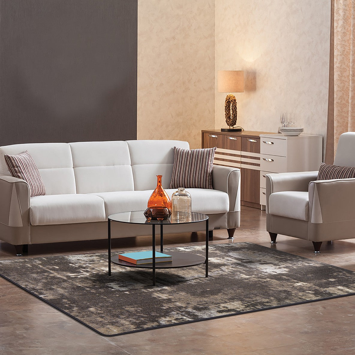A La Mode 7'8" x 10'9" area rug in color Chocolate
