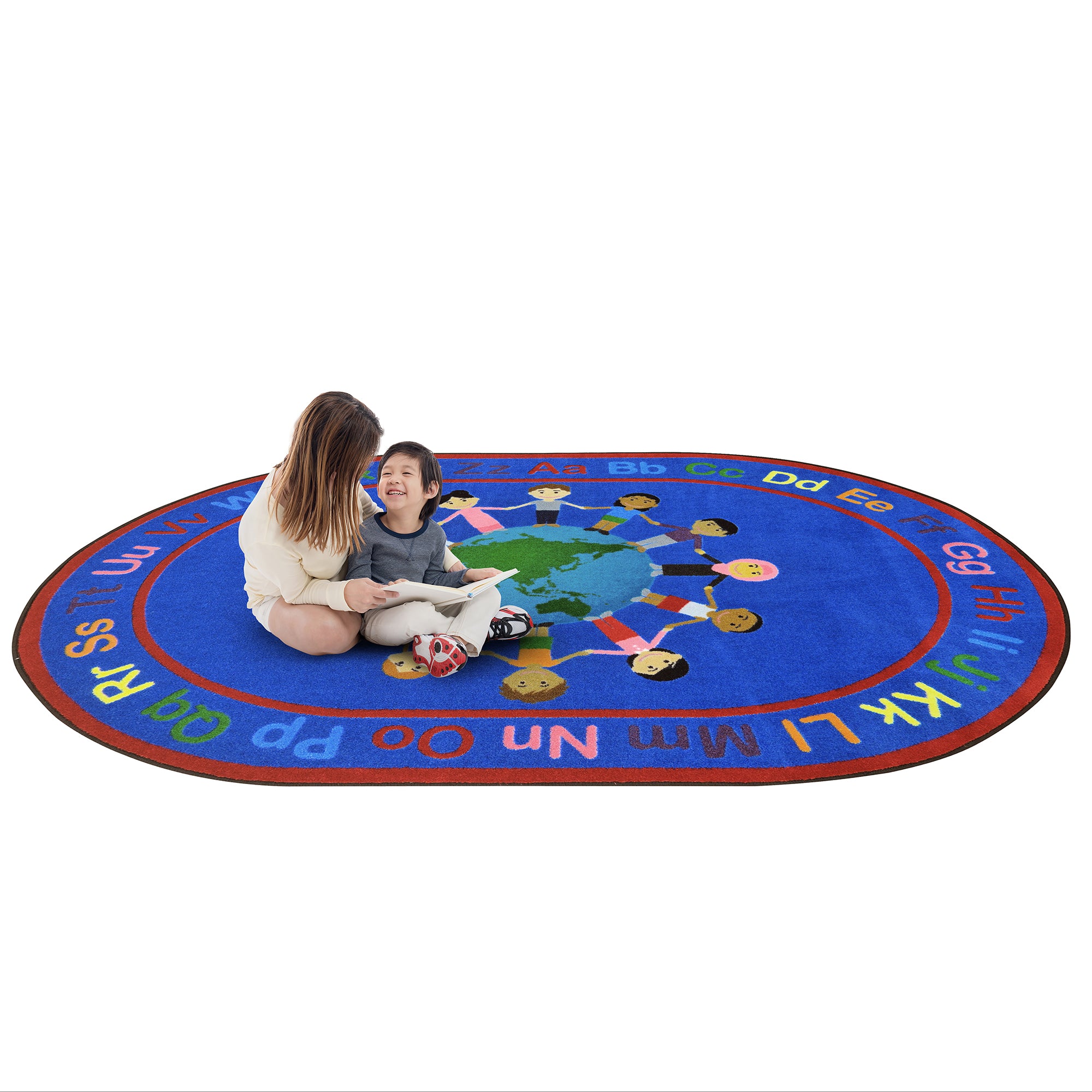 A World of Friends 10'9" x 13'2" Oval area rug in color Multi