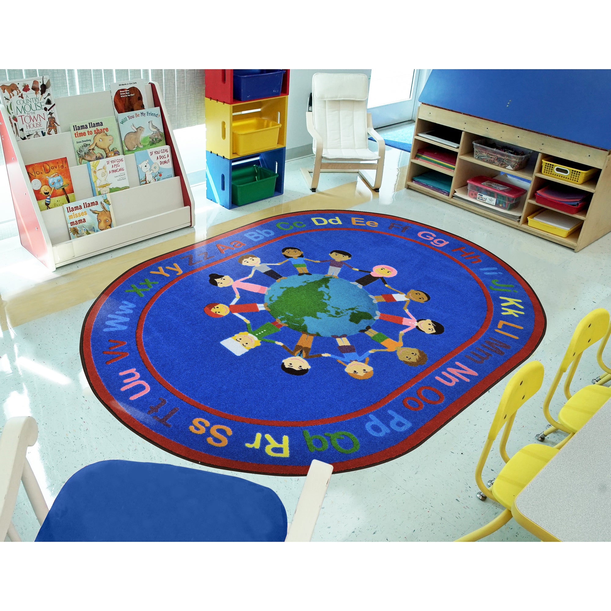A World of Friends 7'8" x 10'9" Oval area rug in color Multi