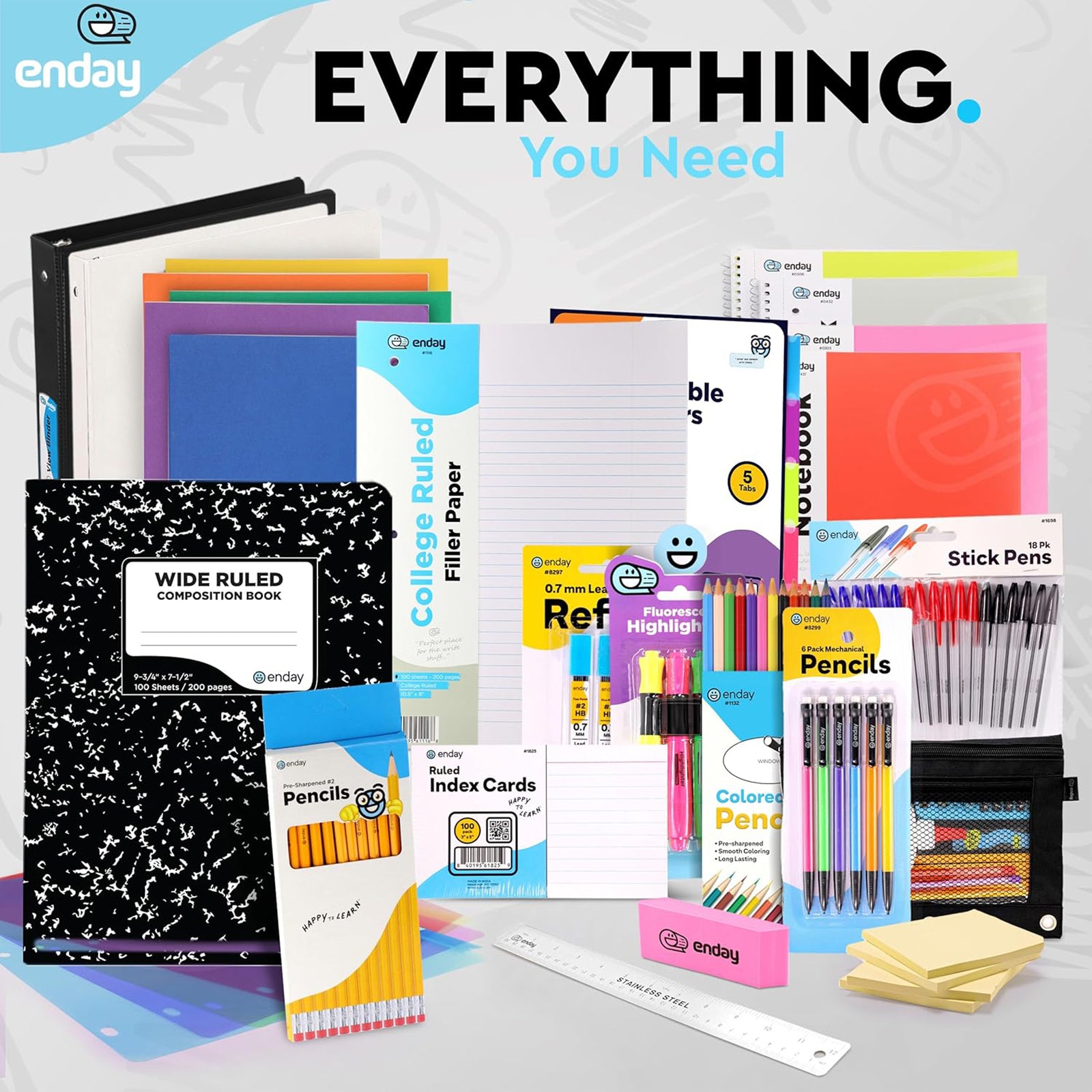 School Supply Box, 105-Piece Kit