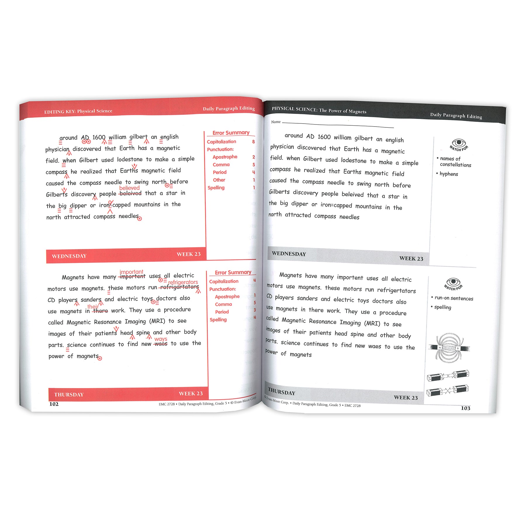 Daily Paragraph Editing Book, Grade 5