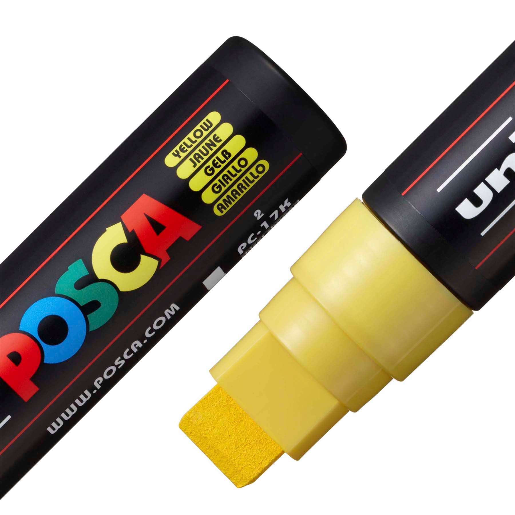 uni® POSCA PC-17K Water-Based Paint Markers, Extra Broad Tip (15mm), Yellow