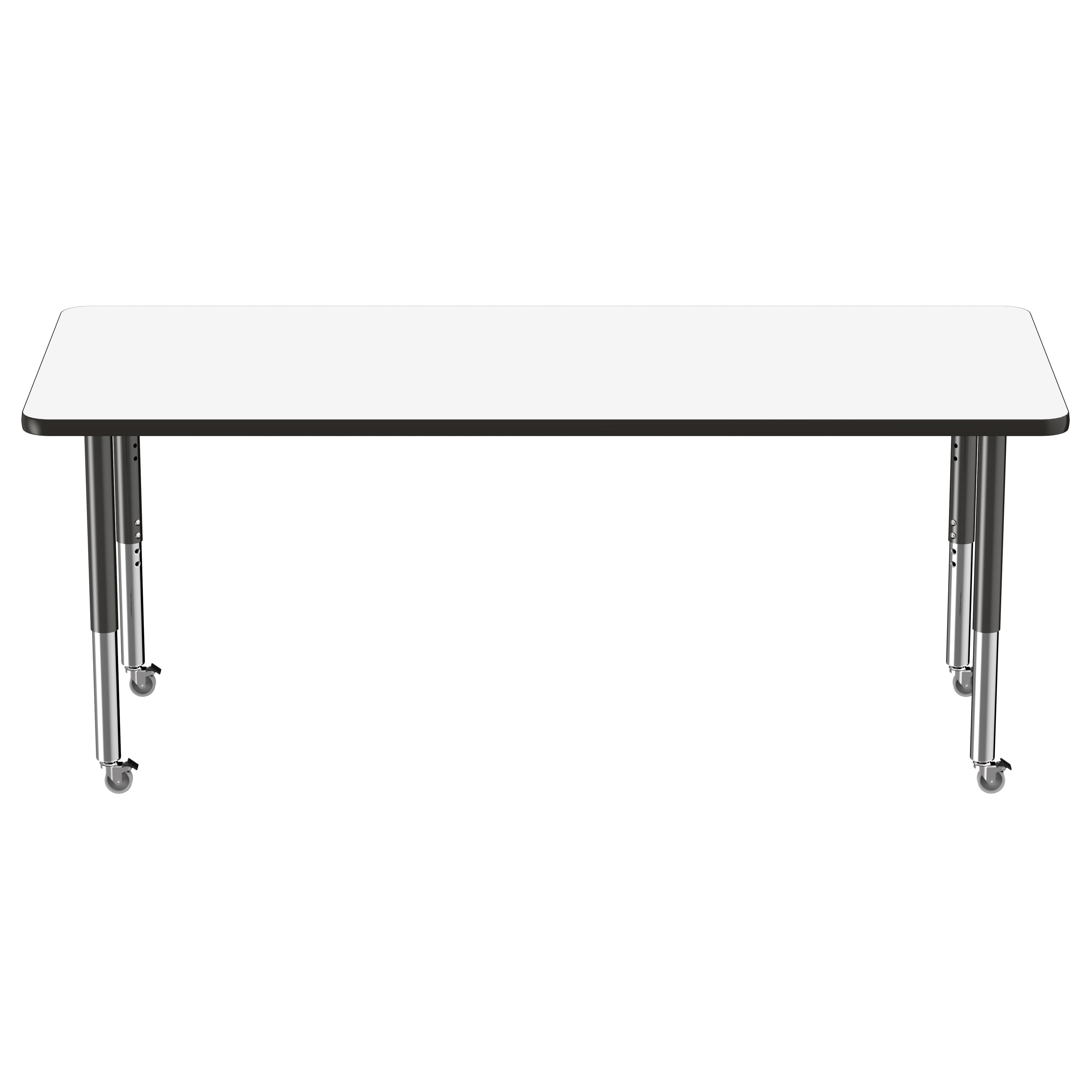 30" x 72" Rectangle Dry-Erase Activity Table with Adjustable Super Legs - Whiteboard/Black