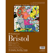400 Series Bristol Paper Pad, Vellum Finish, 2-Ply, Tape Binding, 15 Sheet, 11x14 inch, 1 Count