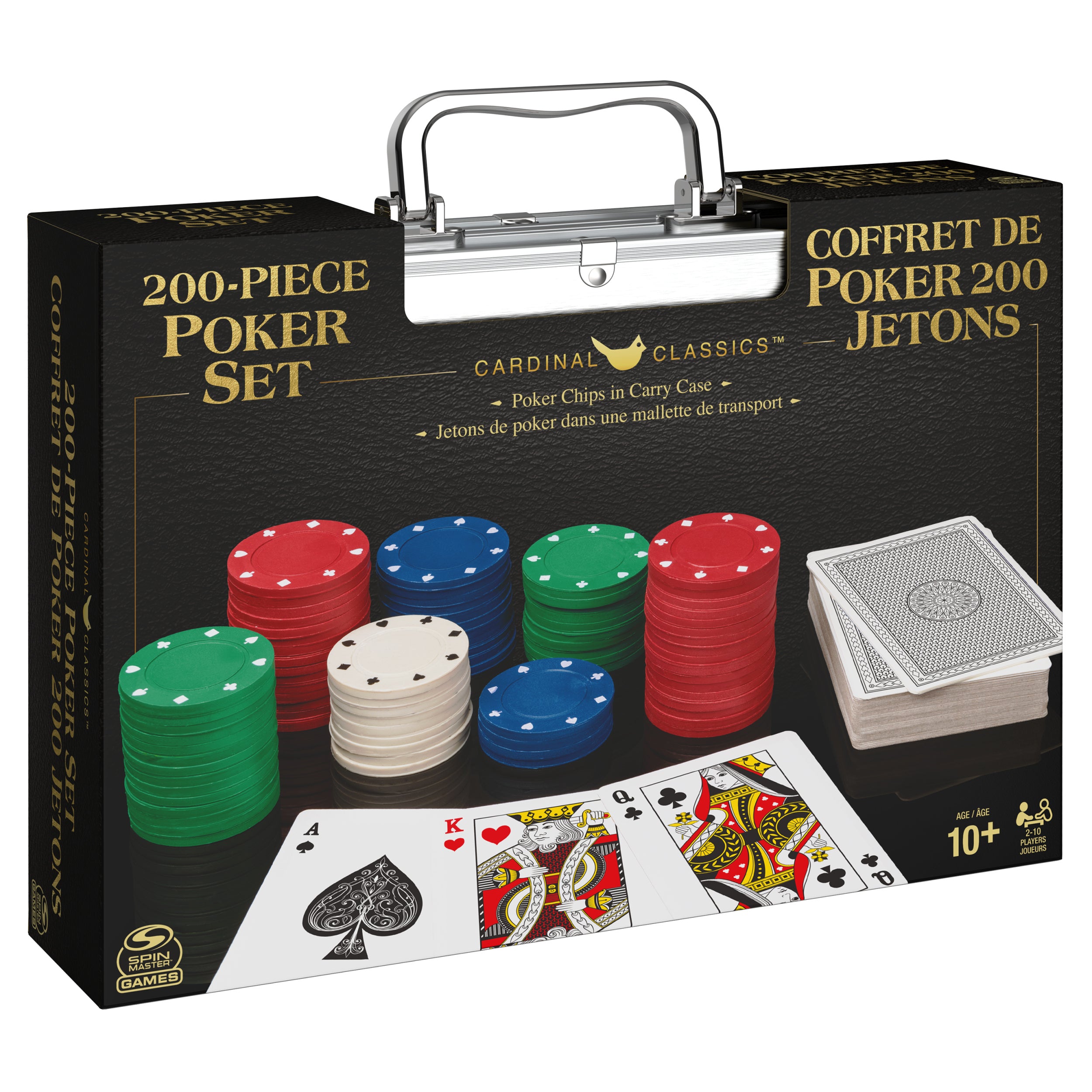 Professional Texas Hold ‘Em Poker Set, Classic Game with 200 Dual-Toned Chips and Cards in an Aluminum Case