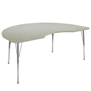 48" x 72" Kidney La Madera Activity Table with Standard Legs - Asian Sand/Silver