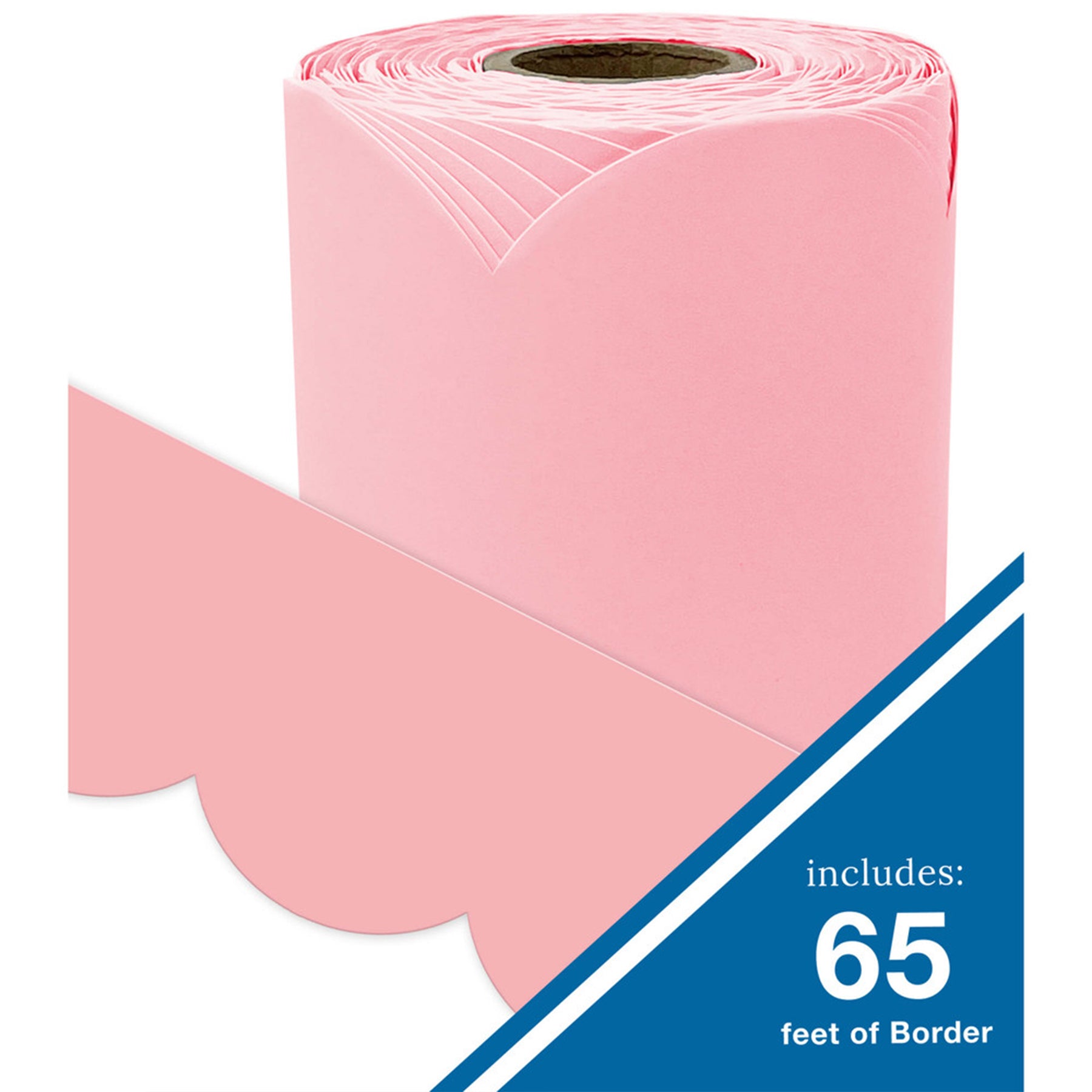 Rolled Scalloped Bulletin Board Border, Dusty Rose, 65 Feet