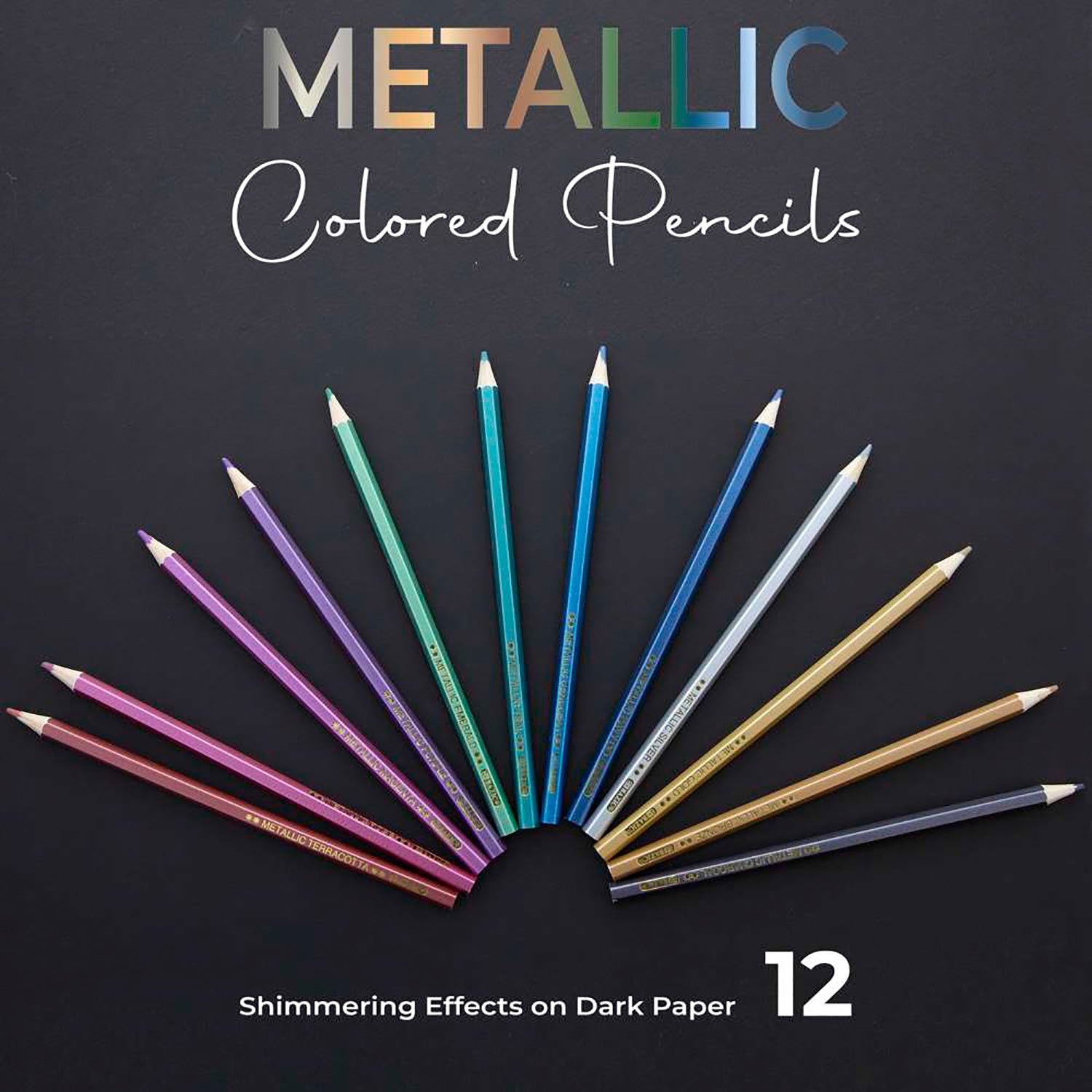Metallic Colored Pencils, Pack of 12