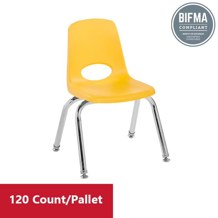 12" Stack Chair with Swivel Glides - Yellow