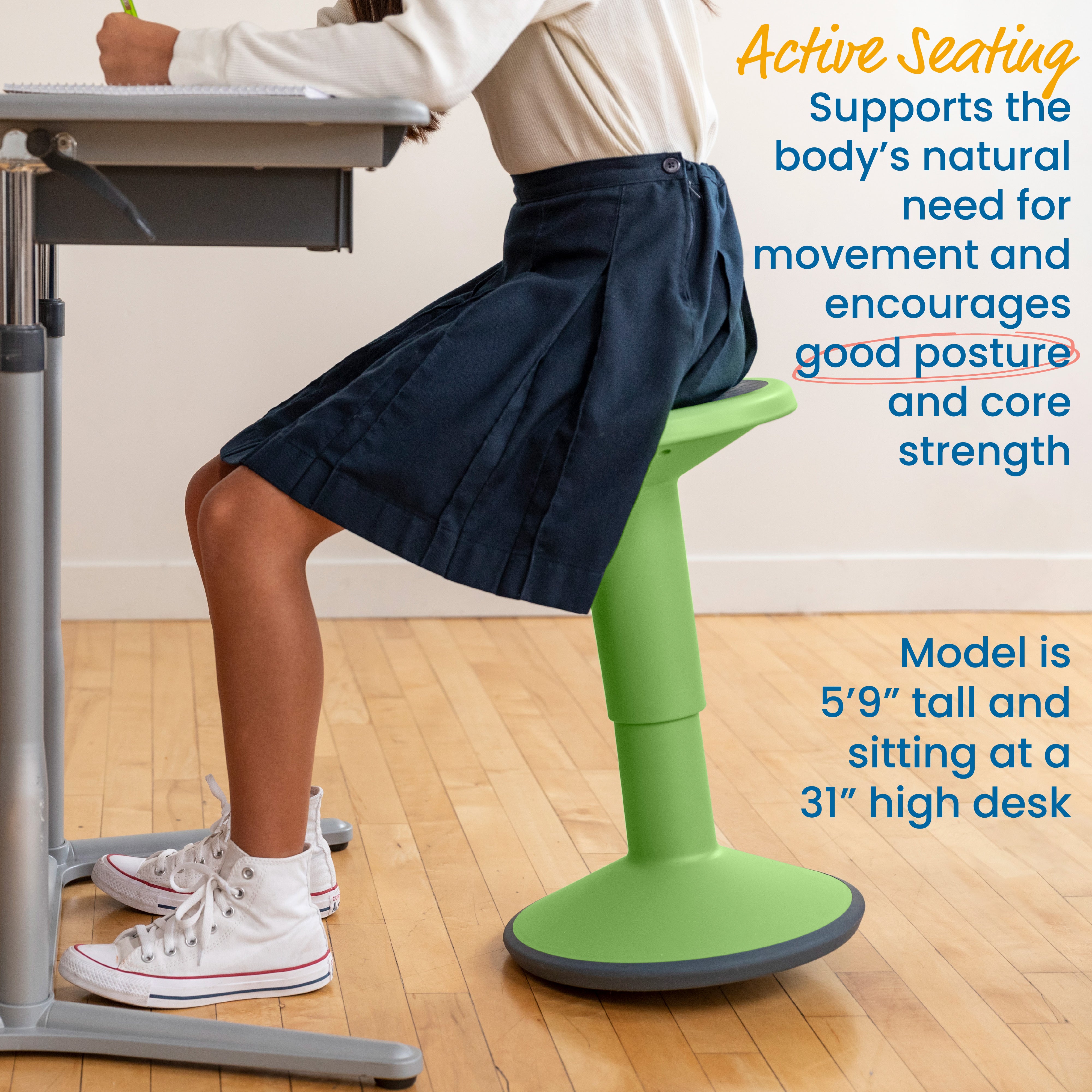SitWell Adjustable Stool - Grassy Green