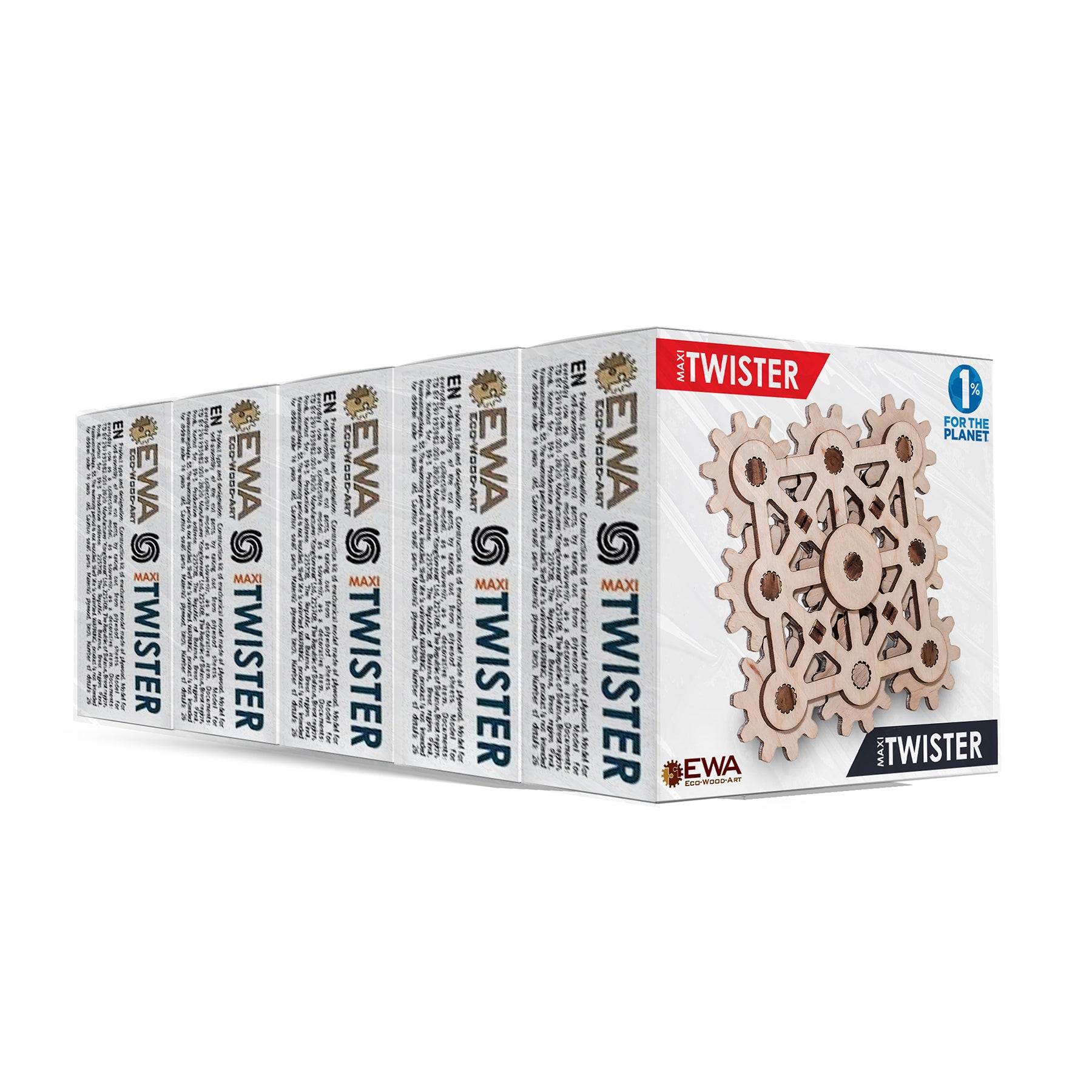 Twister Maxi Fidget, 3D Wooden STEM Building Kit, Pack of 5