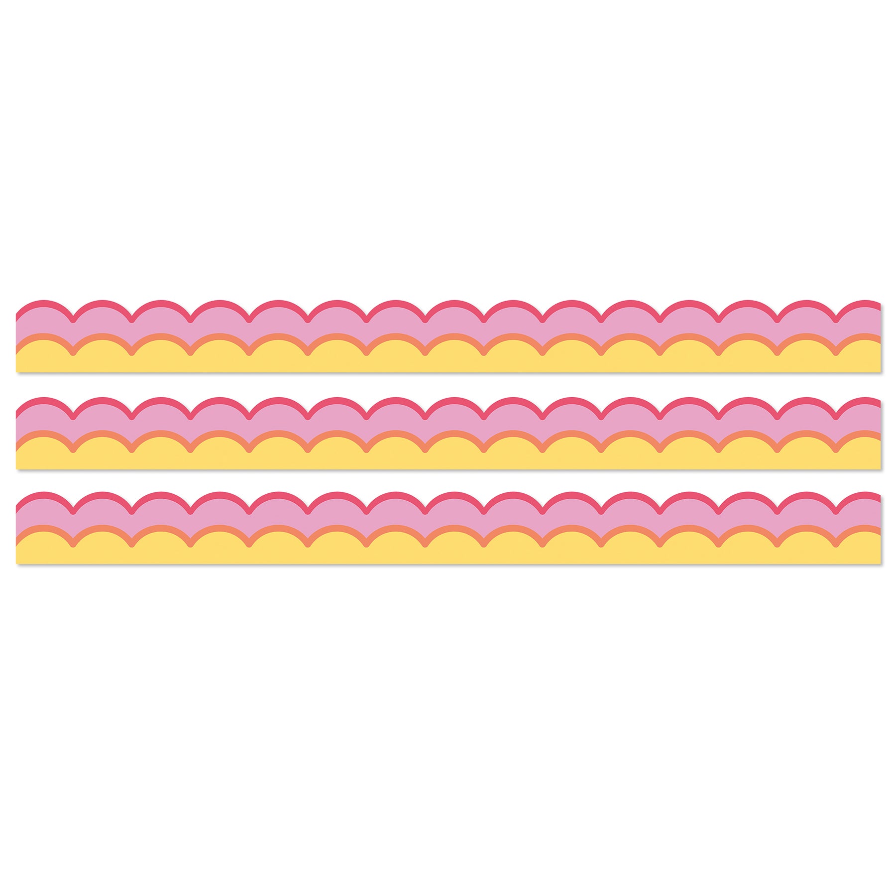 Happily Ever Elementary Retro Remix Warm Waves Scalloped Bulletin Board Borders, 39 Feet Per Pack, 3 Packs