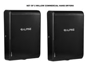 Willow Commercial Black High Speed Automatic Electric Hand Dryer 2 Pack
