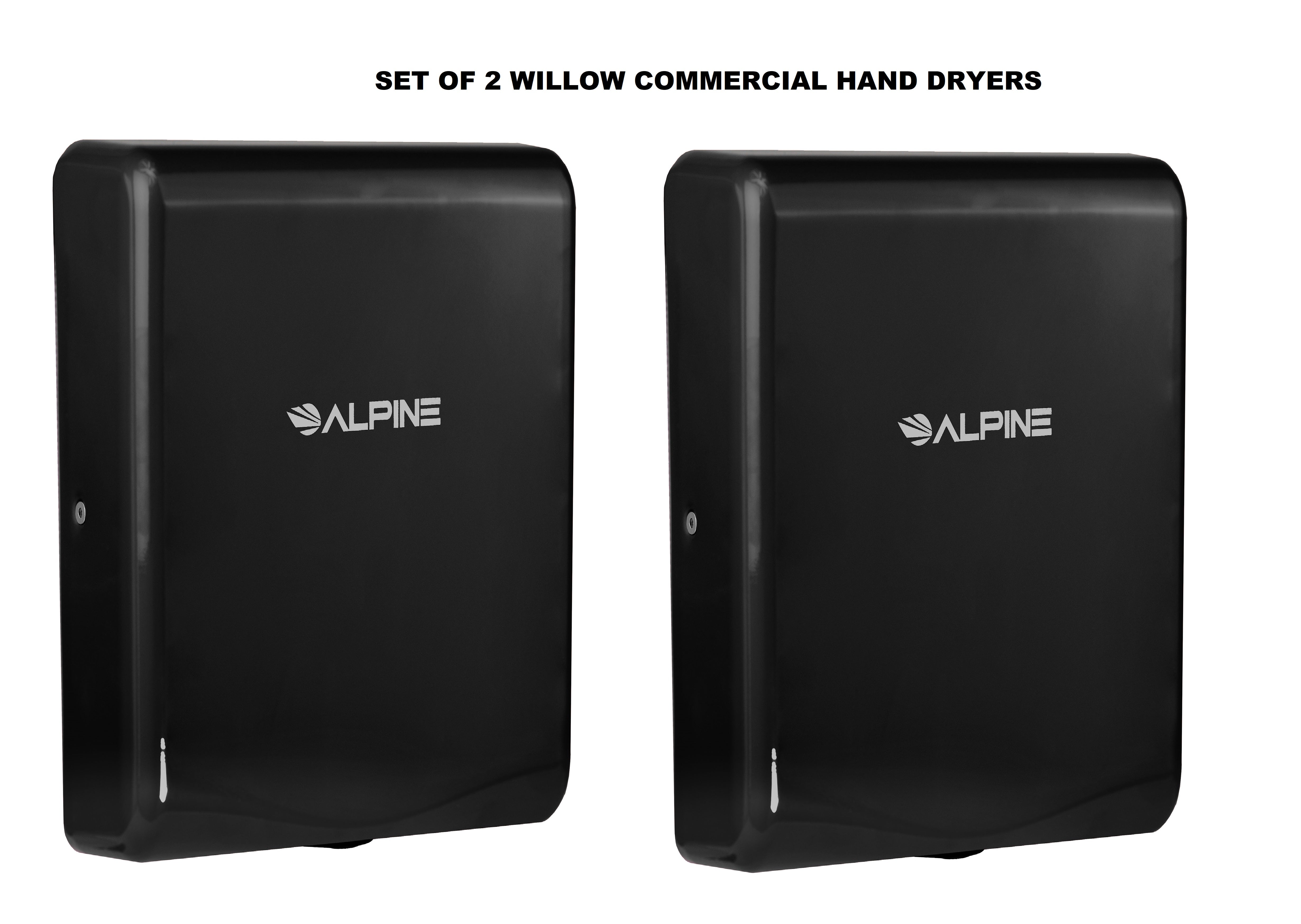 Willow Commercial Black High Speed Automatic Electric Hand Dryer 2 Pack