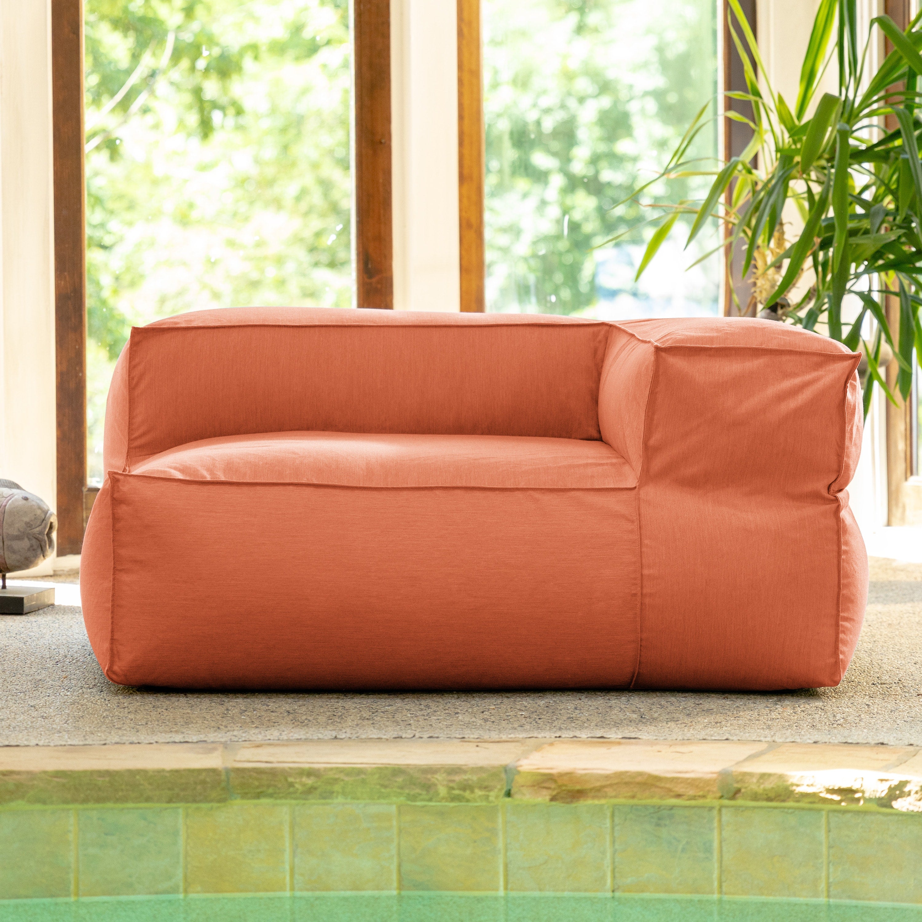 Baya Outdoor Left Corner - Sunbrella, Coral