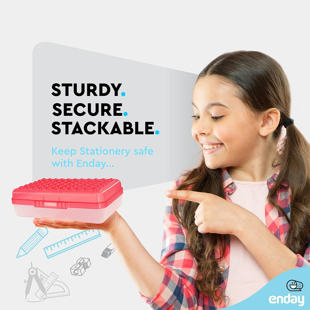 RED PENCIL CASE DOTS UTILITY BOX