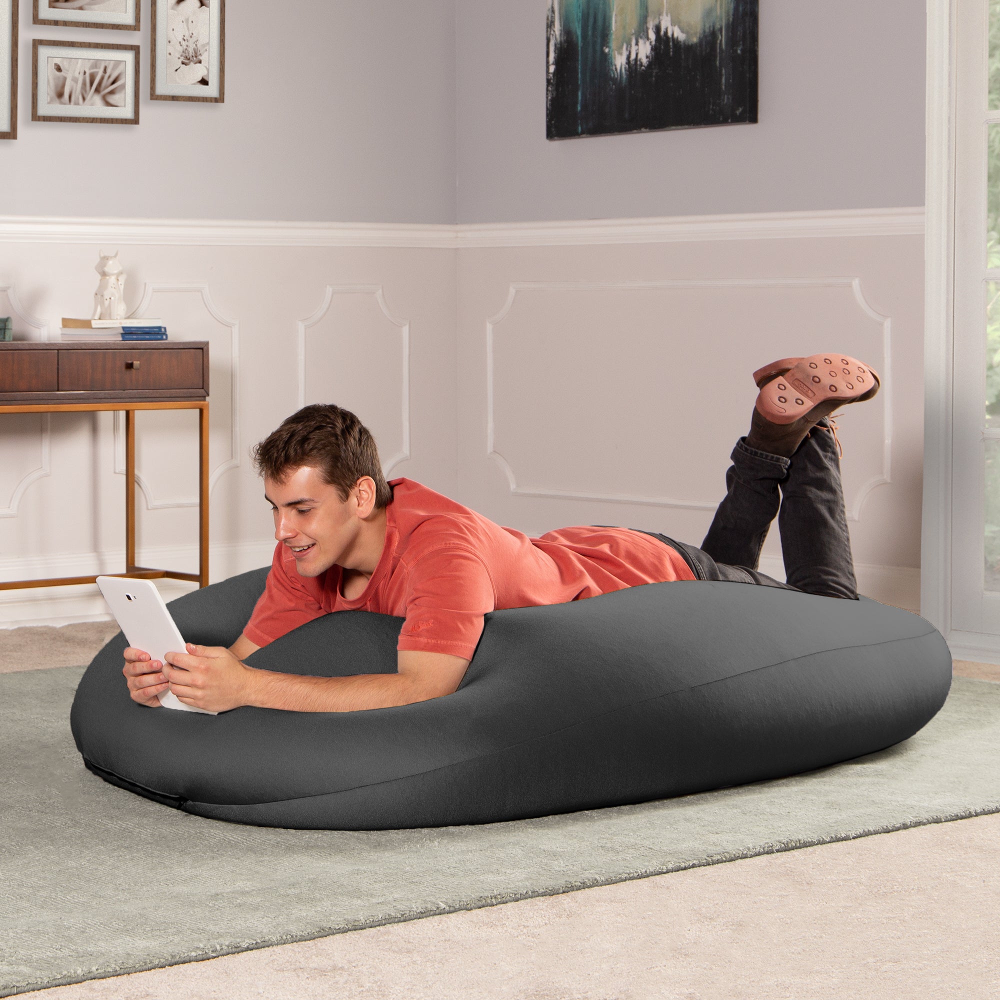 Nimbus Spandex Bean Bag Chair, Large, Black