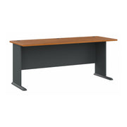 Bush Business Furniture Series A 72W Desk in Natural Cherry and Slate - 71.54" Width x 26.81" Depth x 29.66" Height