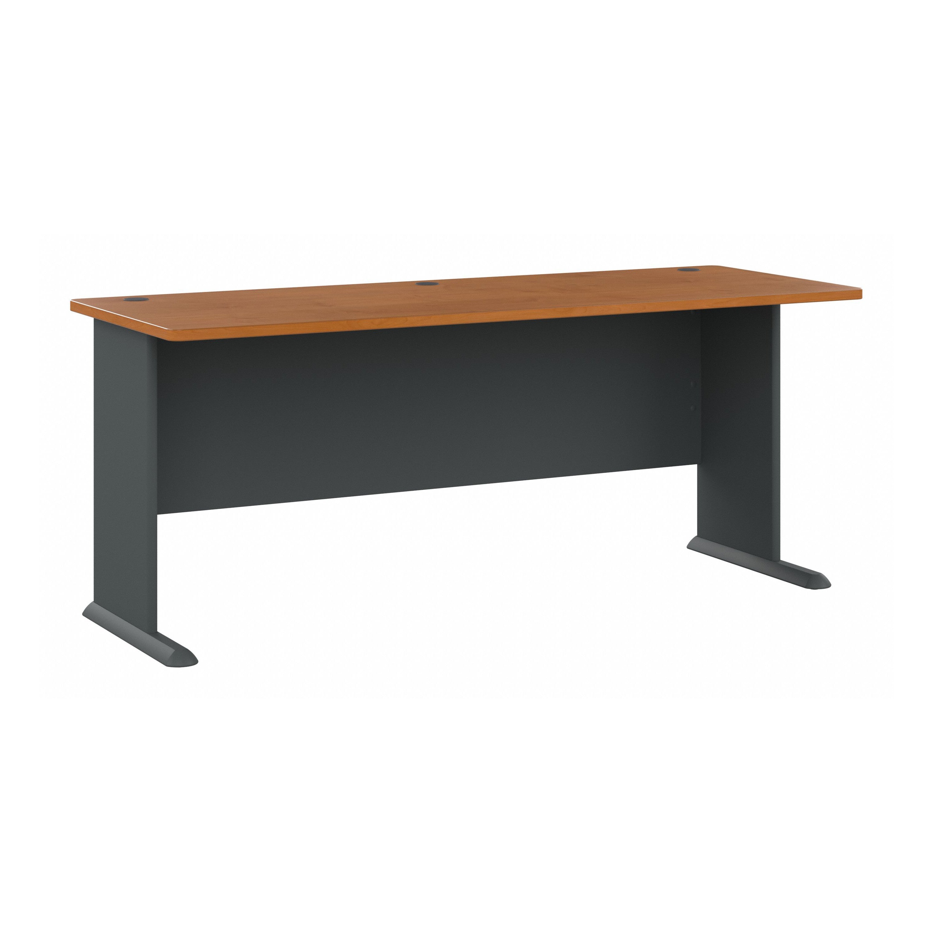 Bush Business Furniture Series A 72W Desk in Natural Cherry and Slate - 71.54" Width x 26.81" Depth x 29.66" Height