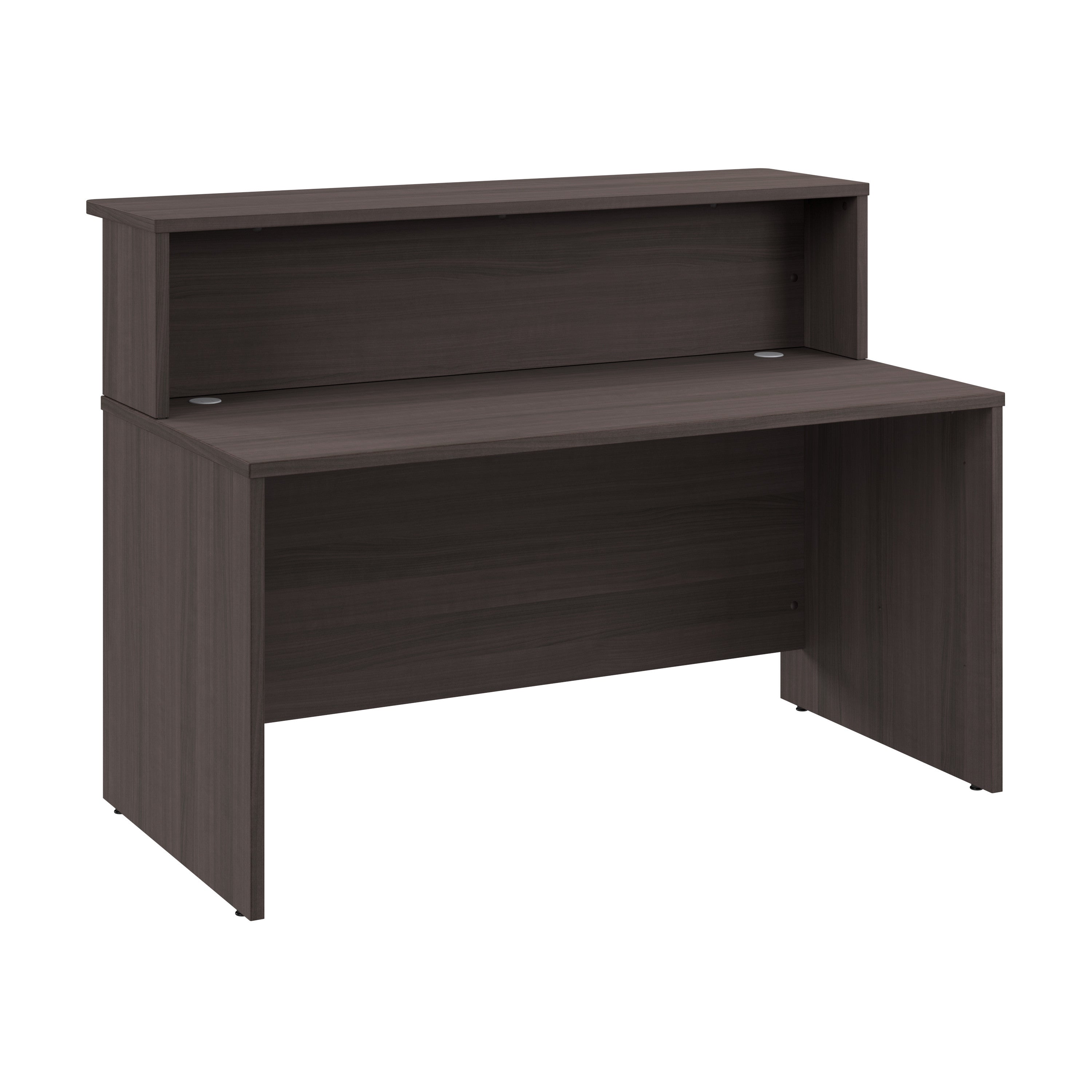 Bush Business Furniture Arrive 60W x 30D Reception Desk with Shelf in Storm Gray - 59.45" Width x 29.37" Depth x 43.71" Height