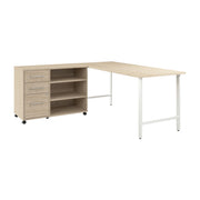 Bush Business Furniture Hustle 72W x 30D Computer Desk and Storage Cabinet with Drawers and Shelves in Natural Elm - 71.02" Width x 29.37" Depth x 30.07" Height