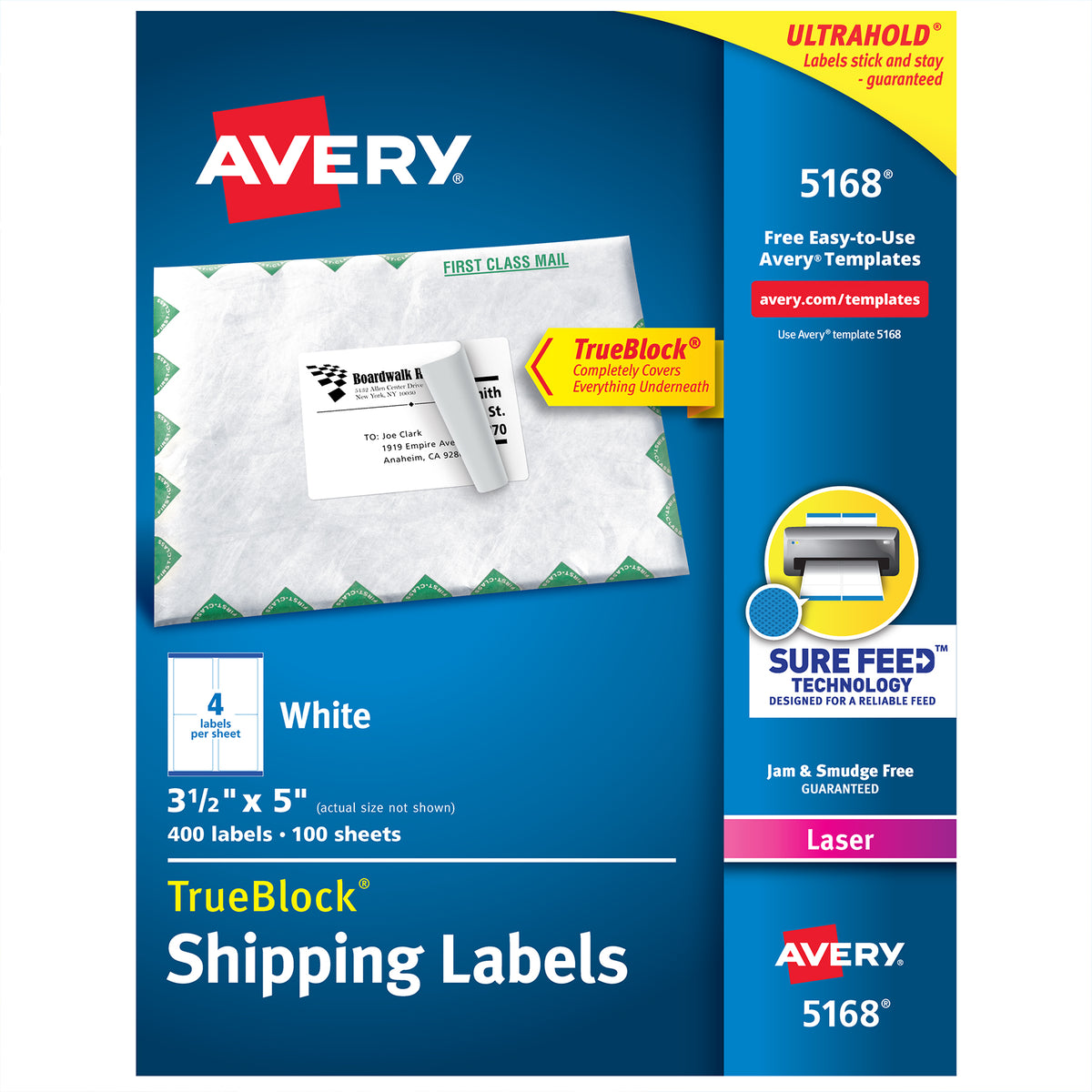 400 AVERY SHIPPING LABELS 3.5X5