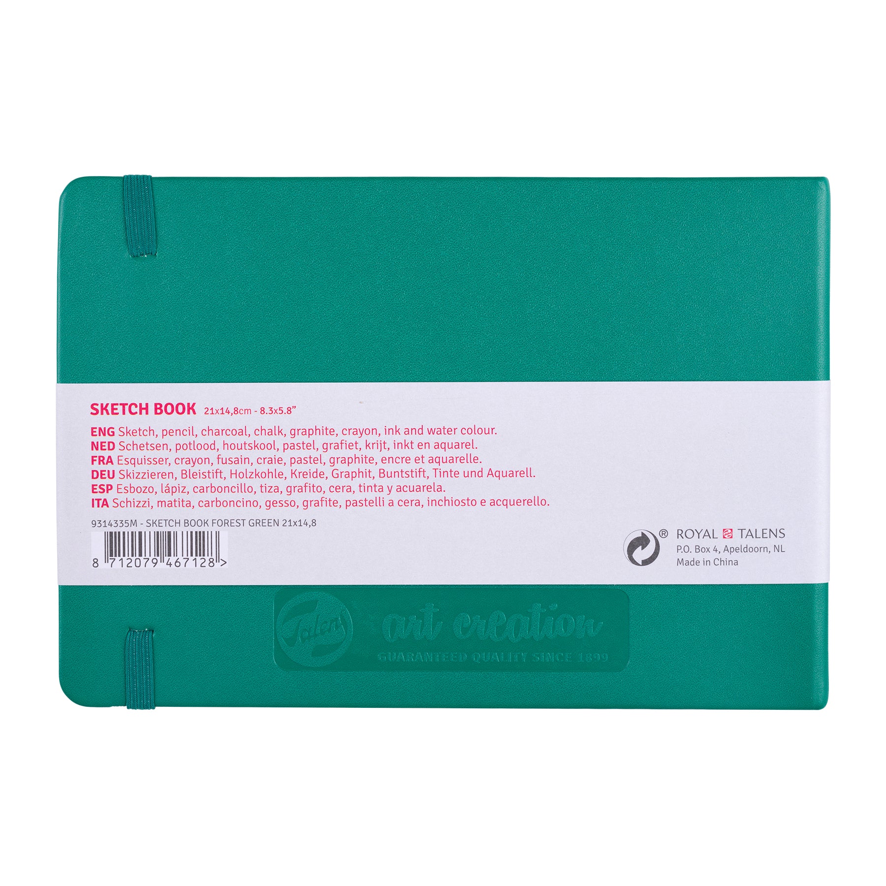 Sketchbook, 80 Sheets, 90lbs, Forest Green Cover, 8.3" x 5.8" (A5)