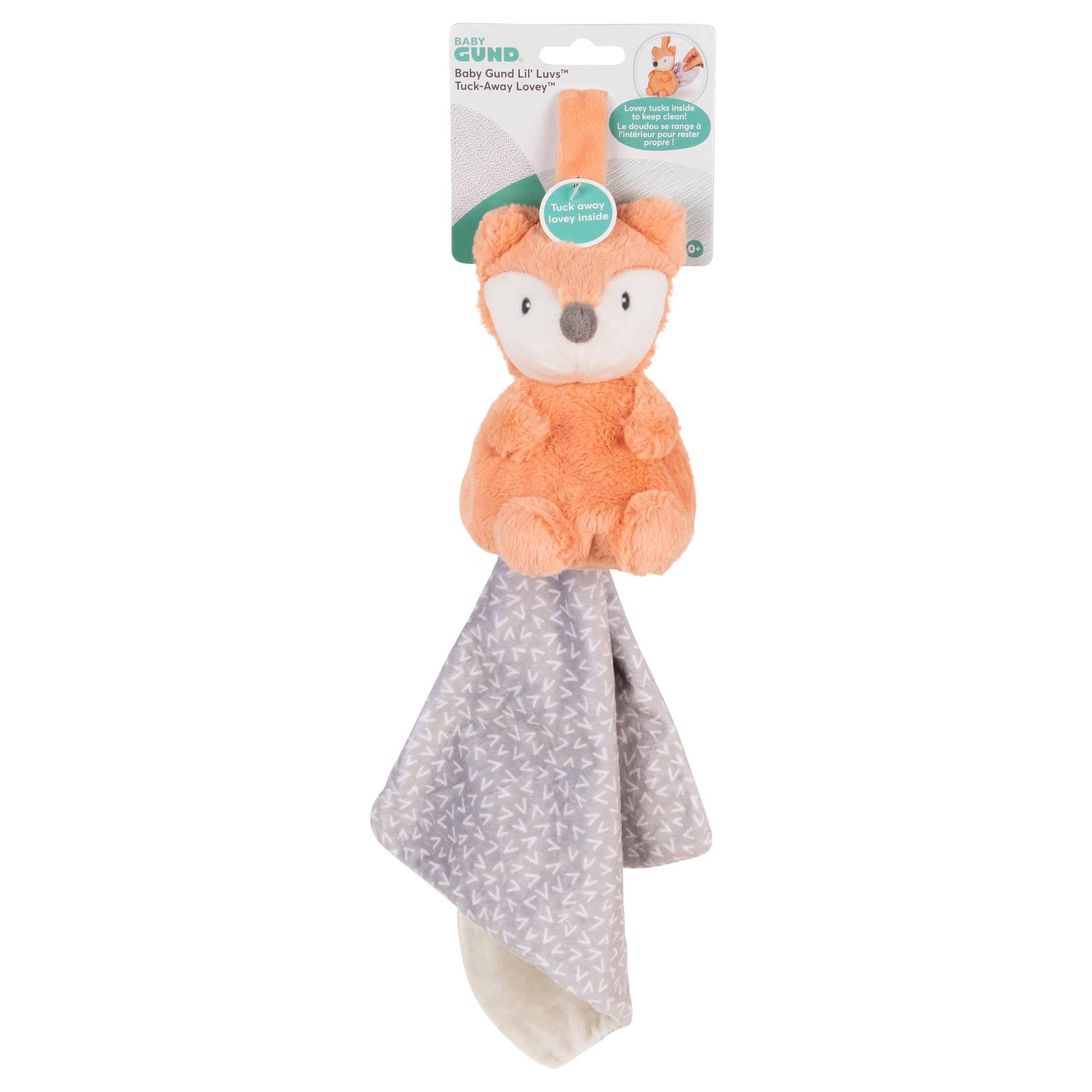 Baby GUND Lil’ Luvs Tuck-Away Lovey, Emory Fox, Ultra Soft Animal Plush Toy with Built-In Baby Blanket for Babies and Newborns