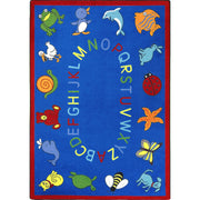 ABC Animals 10'9" x 13'2" area rug in color Blue
