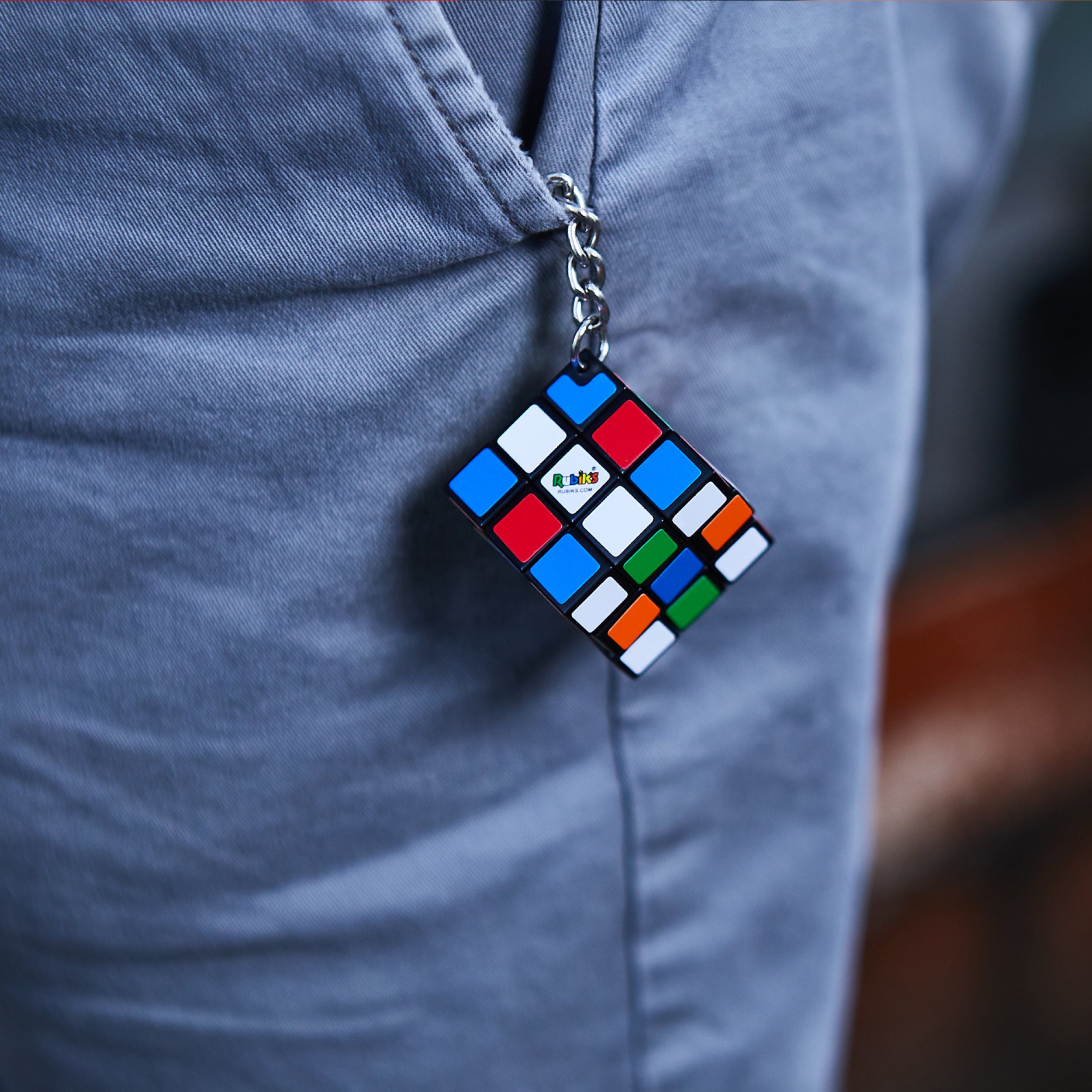 Rubik’s Cube Keyring Edition. Classic 3x3 Mini Cube Keyring Accessory, Travel Puzzle Toy