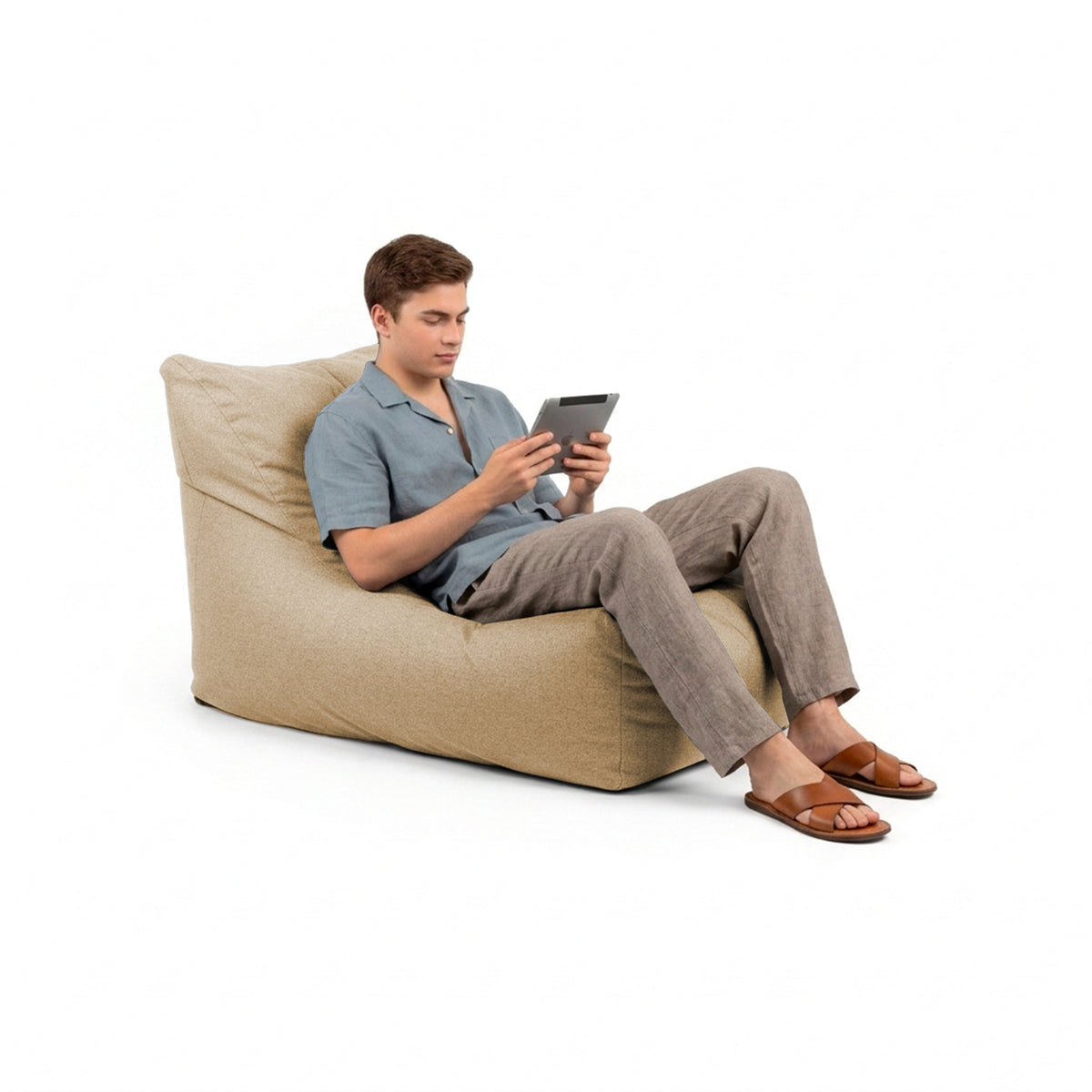 Oudoor Bean Bag Lounger with Sunbrella - Spectrum Sand