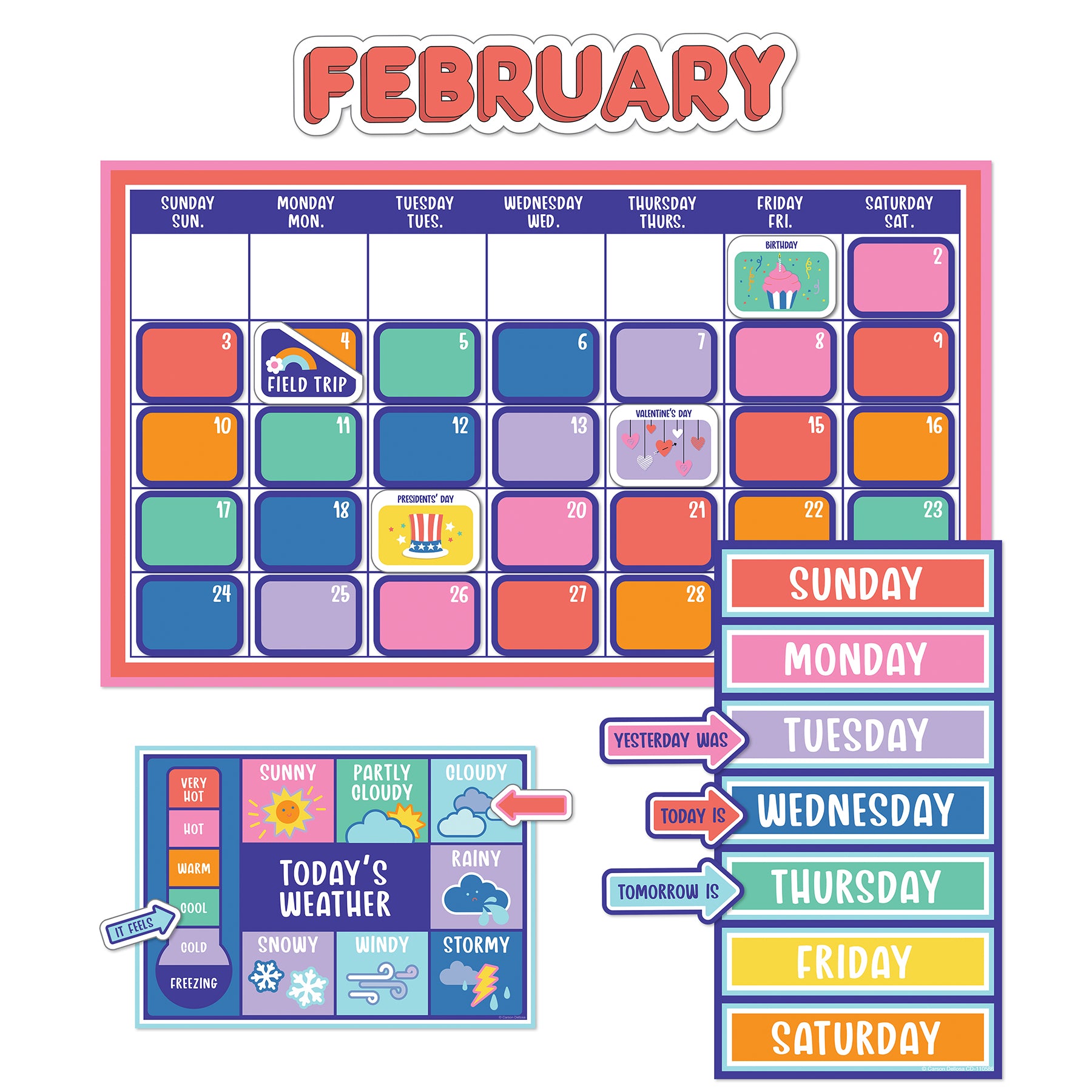 We Stick Together Calendar Bulletin Board Set