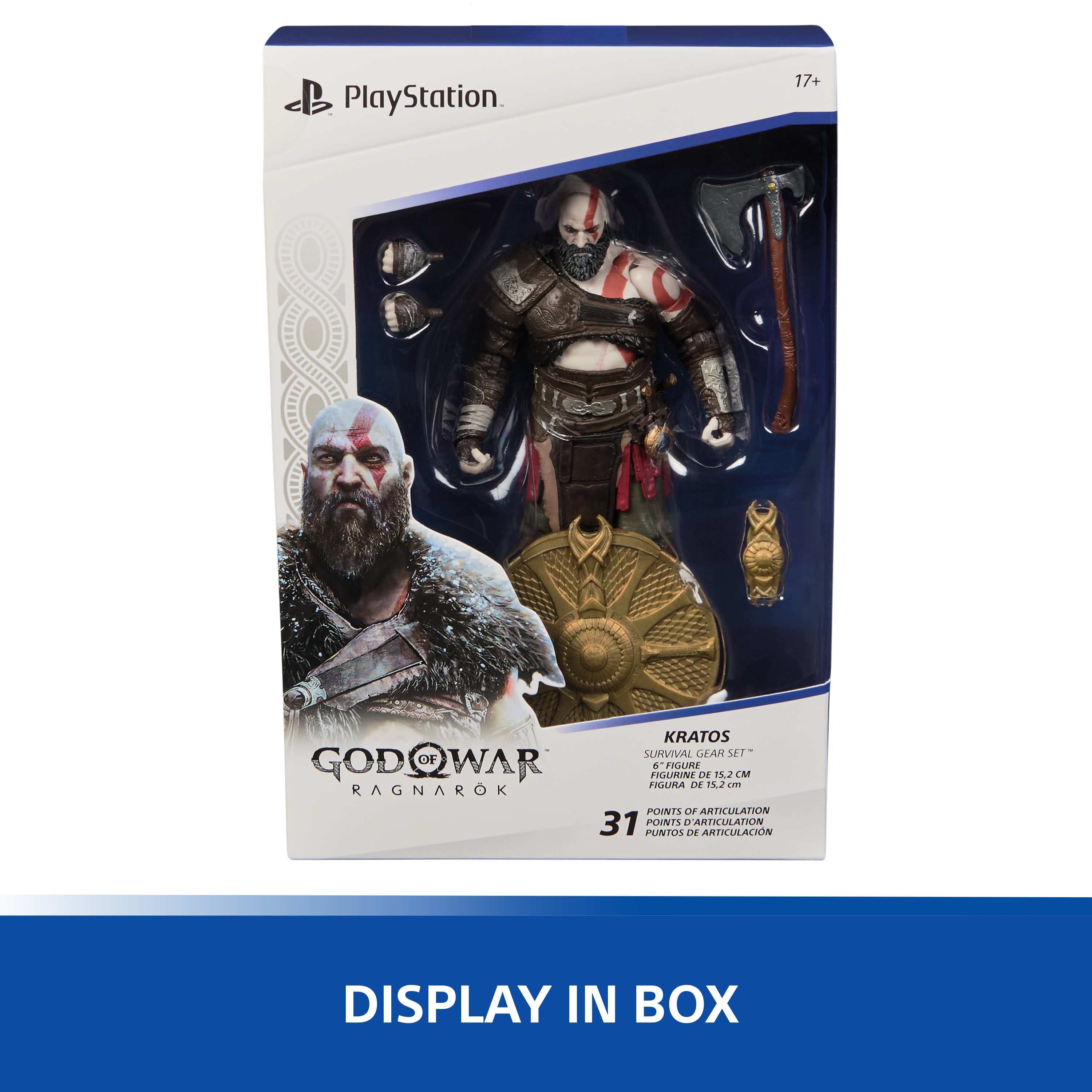 PlayStation God of War Ragnarök, 6” Kratos Action Figure with 5 Accessories, The Shapes Collection, For PS5 Fans & Collectors Ages 17+