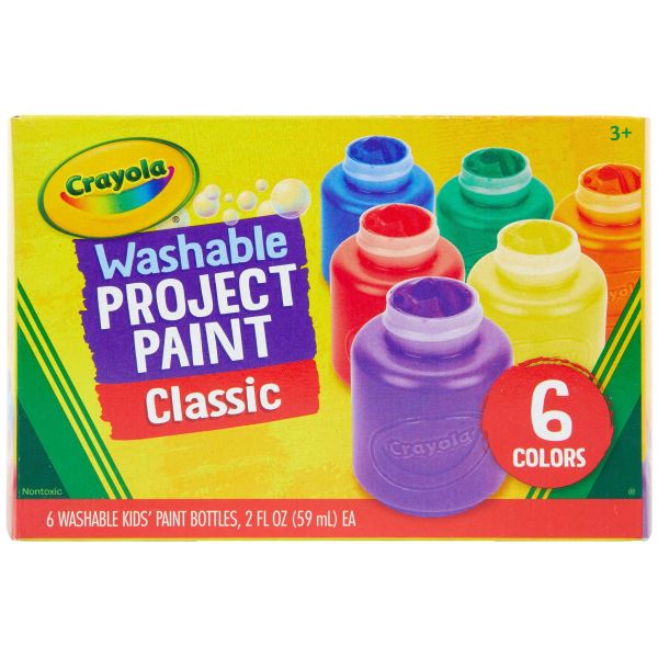 Crayola Washable Project Paint, Painting Supplies for Kids, 6 Count