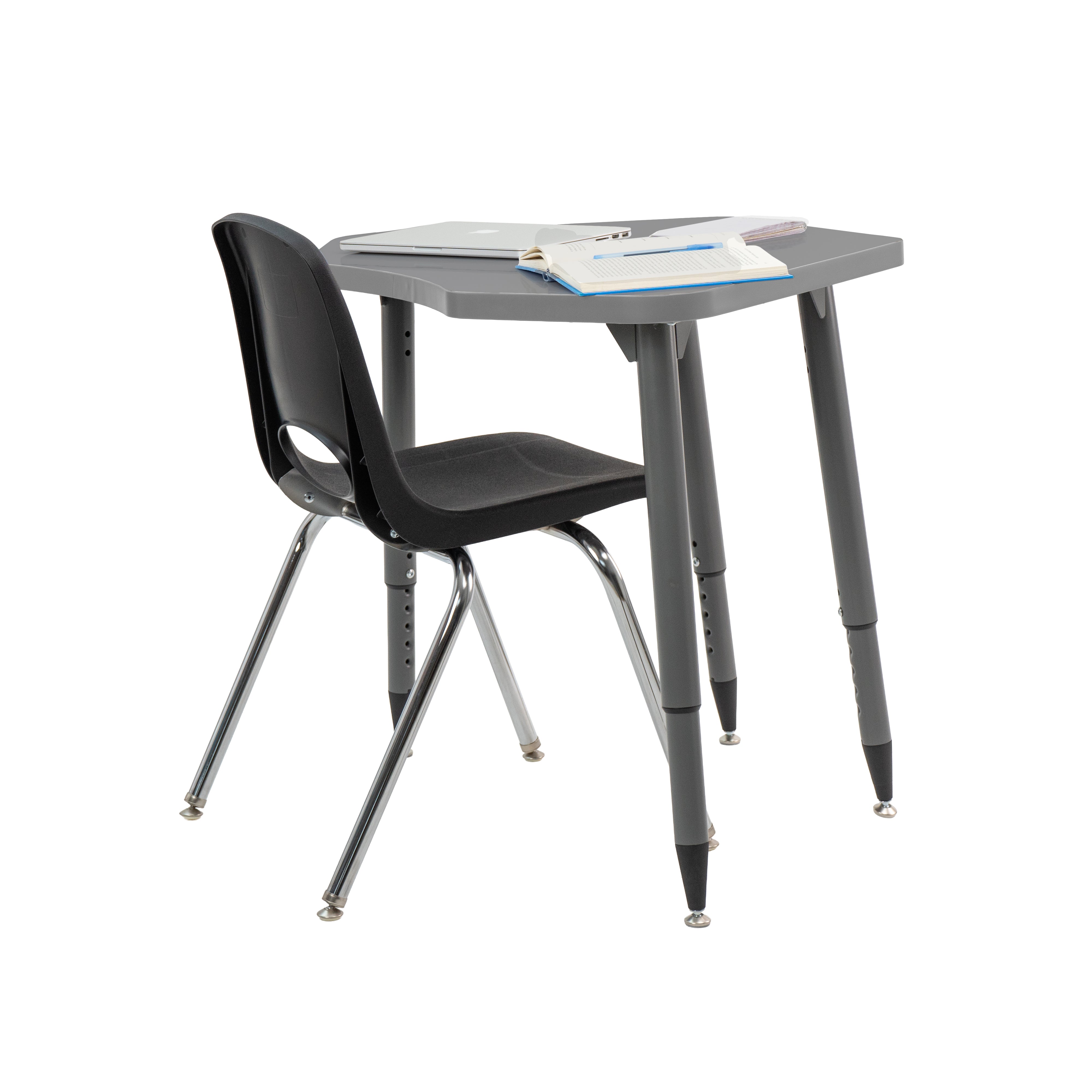 Adapte 24" x 36" Petal Thermofused Activity Table with Adjustable Tapered Legs - North Sea/North Sea