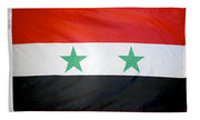 Syria Flag 5x8 ft. Nylon SolarGuard Nyl-Glo 100% Made in USA to Official United Nations Design Specifications.