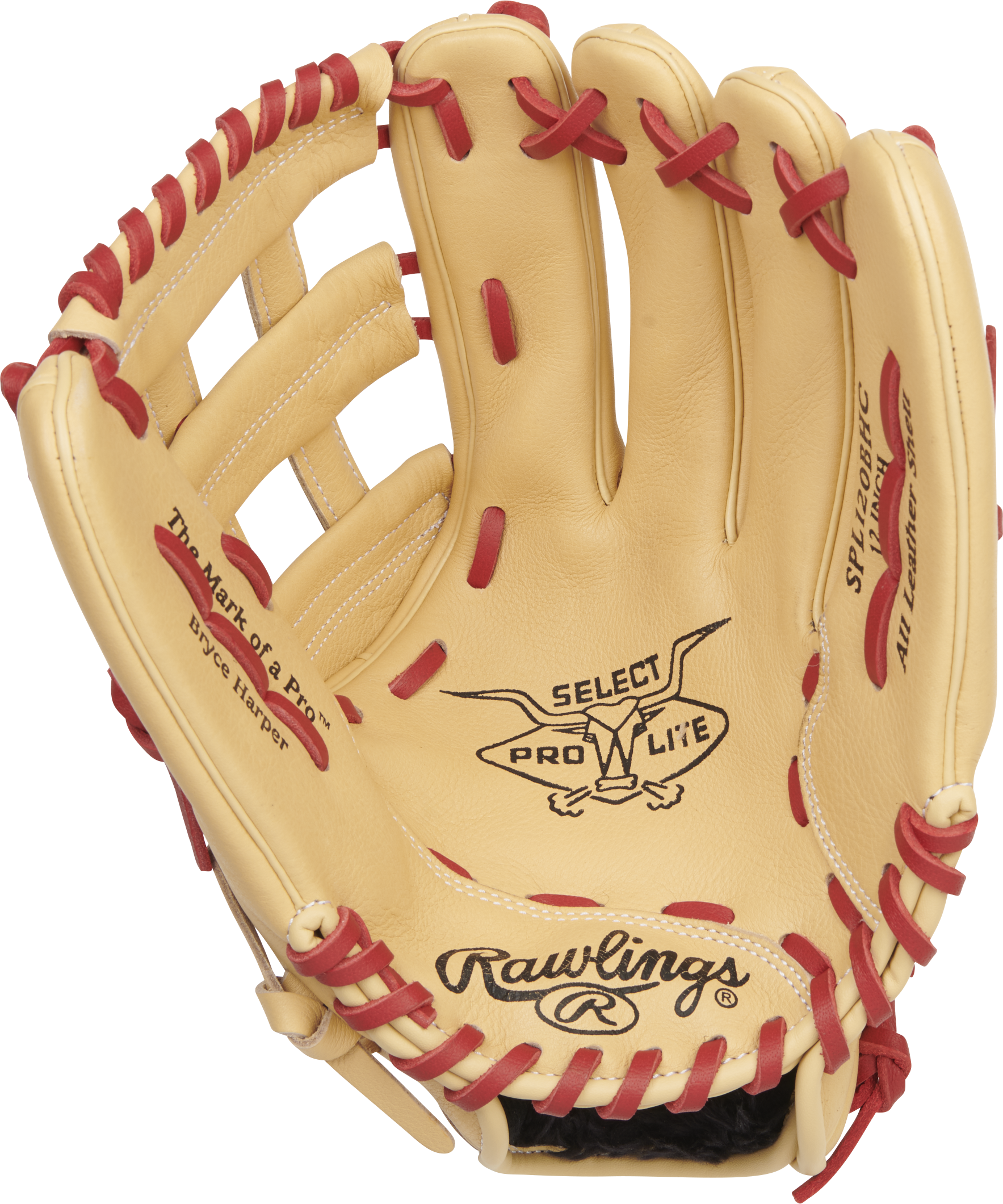 Rawlings Select Pro Lite Series Bryce Harper Youth 12-Inch Baseball Glove  - Left Hand Thrower - Camel