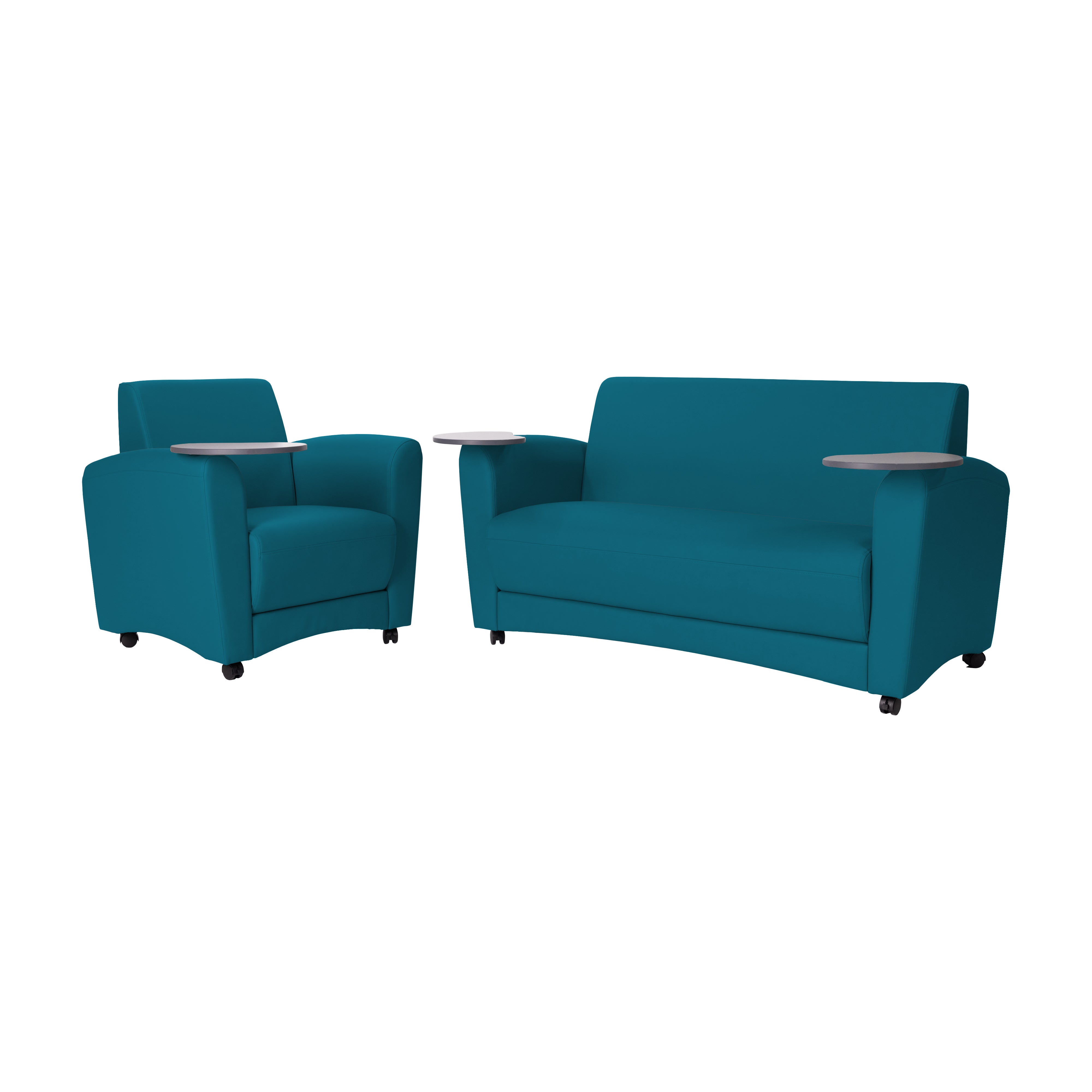 Pro Series Upholstered Common Area Sofa with Tablet - Teal/Cosmic Strandz