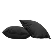 18" x 18" Square Microfiber and Faux Leather Pillow with Piping, 2-Piece - Onyx