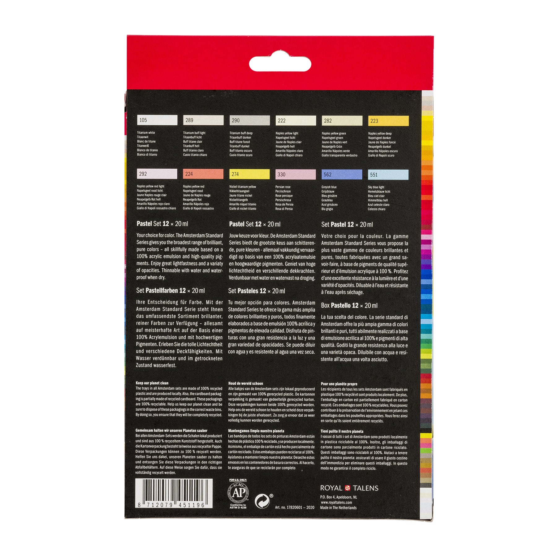 Standard Acrylic Pastels Set, 12 x 20mL