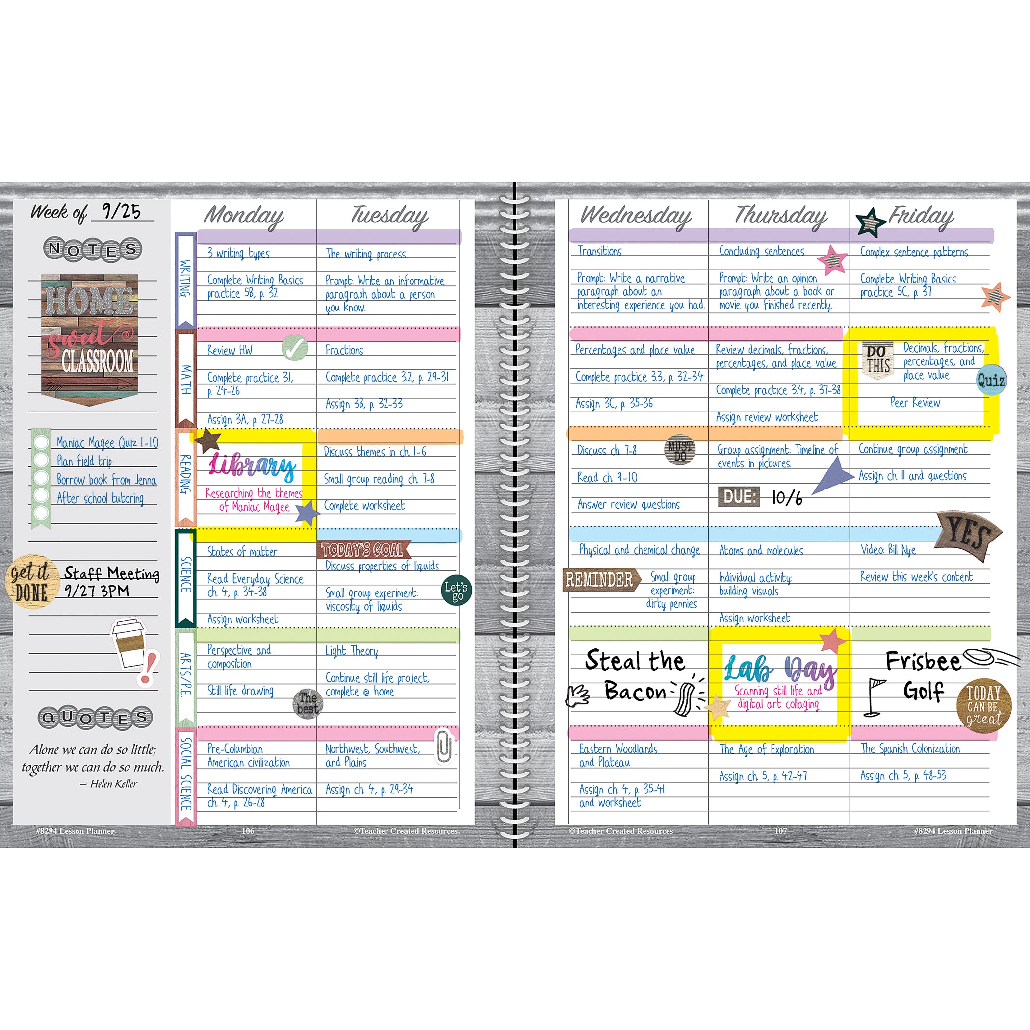 Home Sweet Classroom Lesson Planner