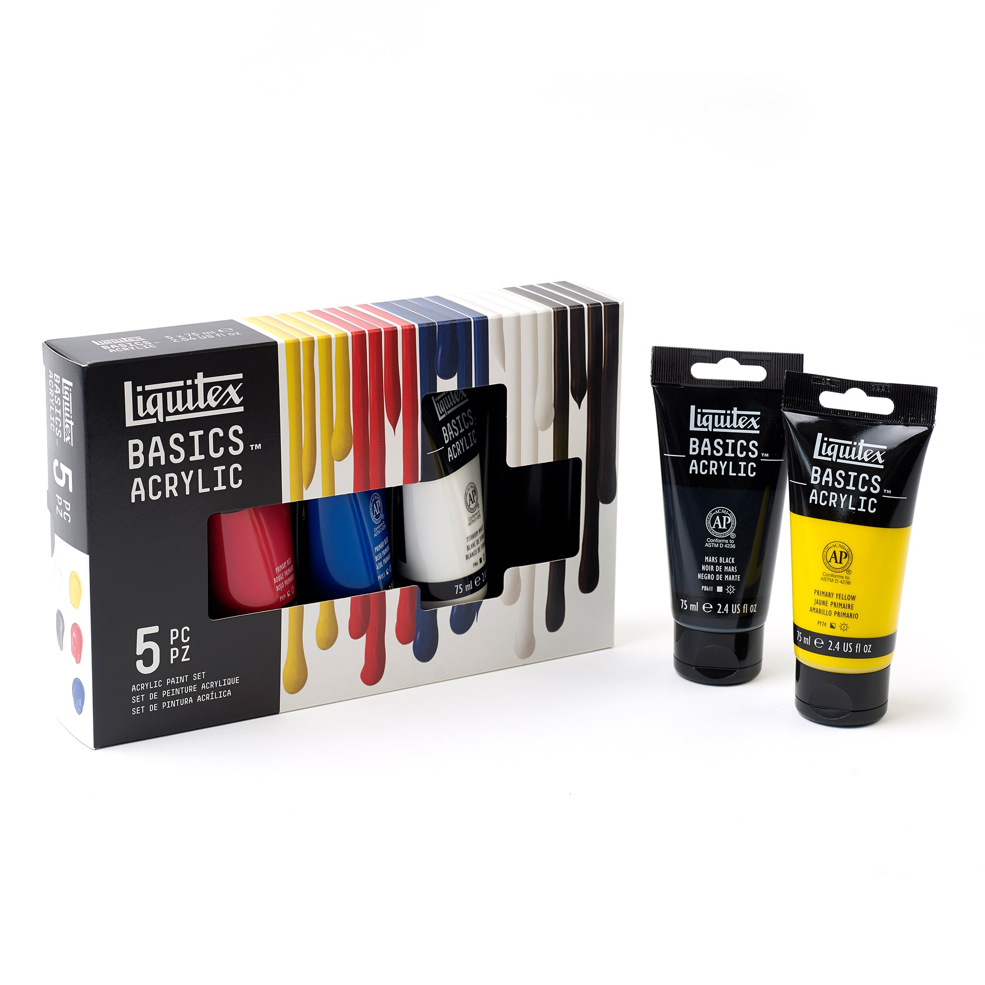 LQ BASICS Acrylic Color 5 x 75ml Tube Set