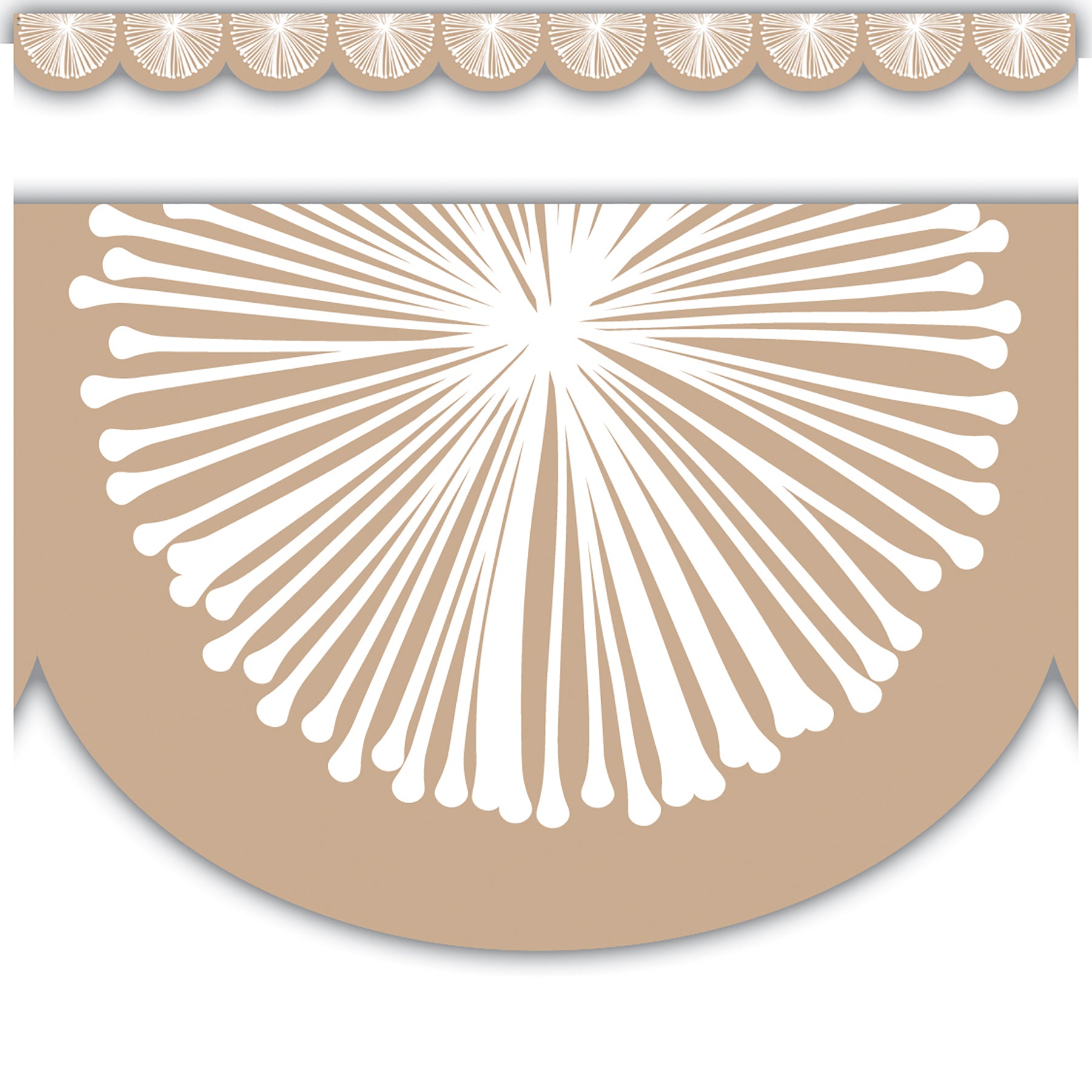 Natural Poms Scalloped Die-Cut Border Trim, 35 Feet