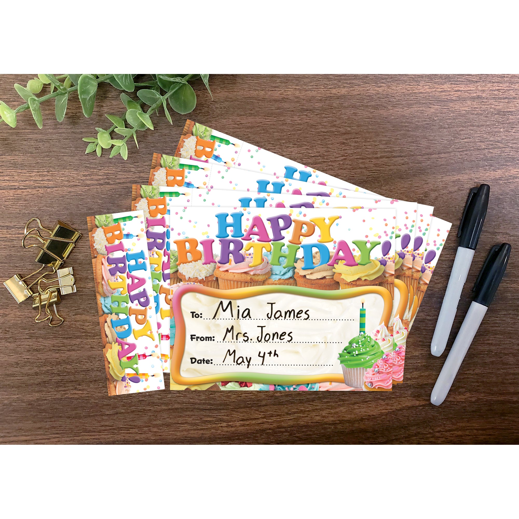 Happy Birthday Cupcakes Bookmark