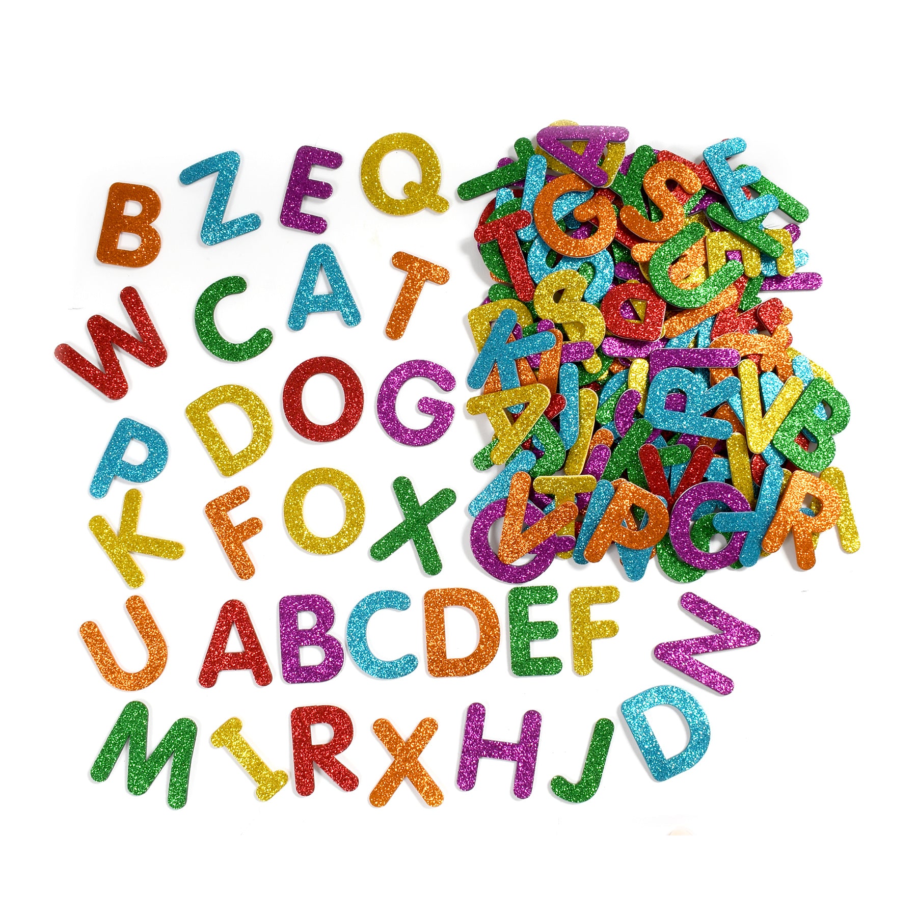 Glitter Foam Stickers - Alphabet - Multicolor - Pack of 156