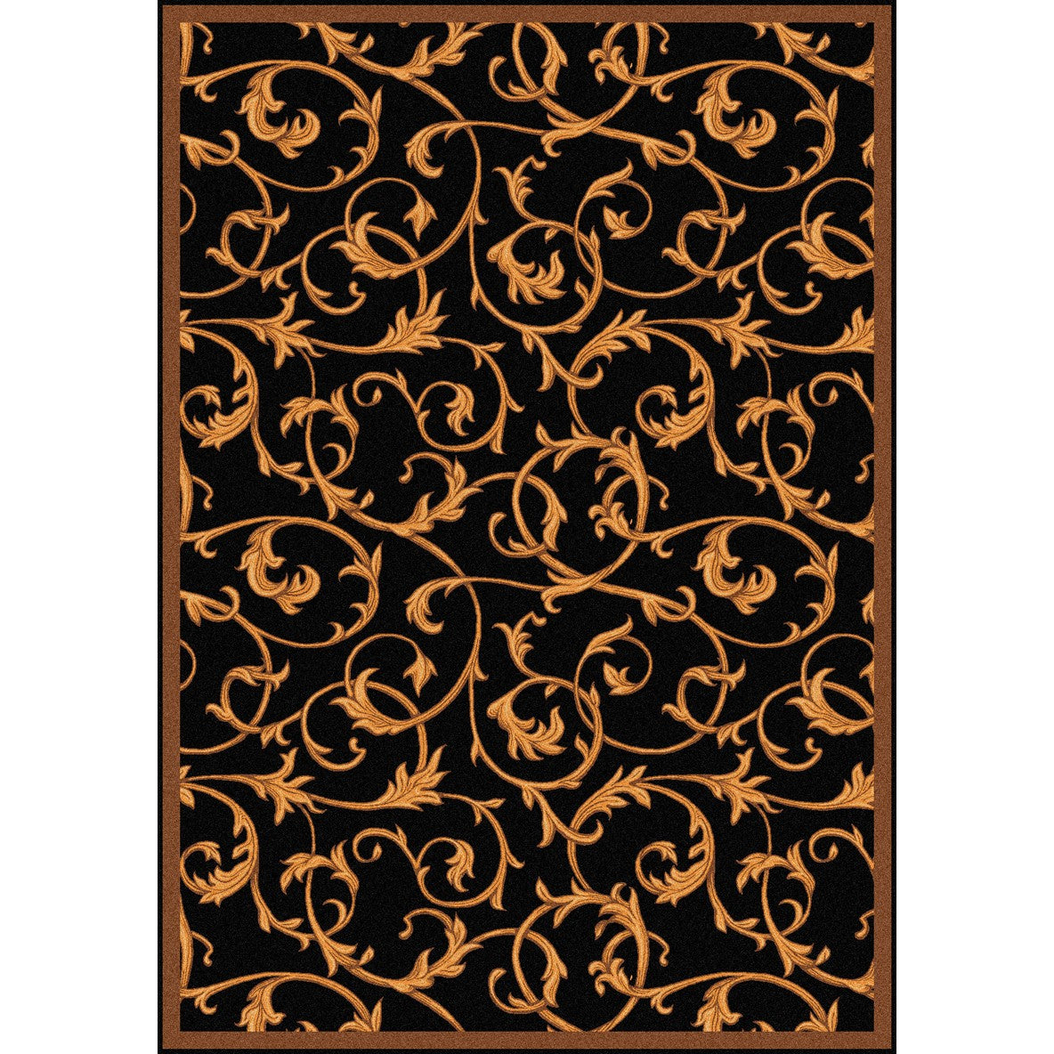 Acanthus 5'4" x 7'8" area rug in color Black