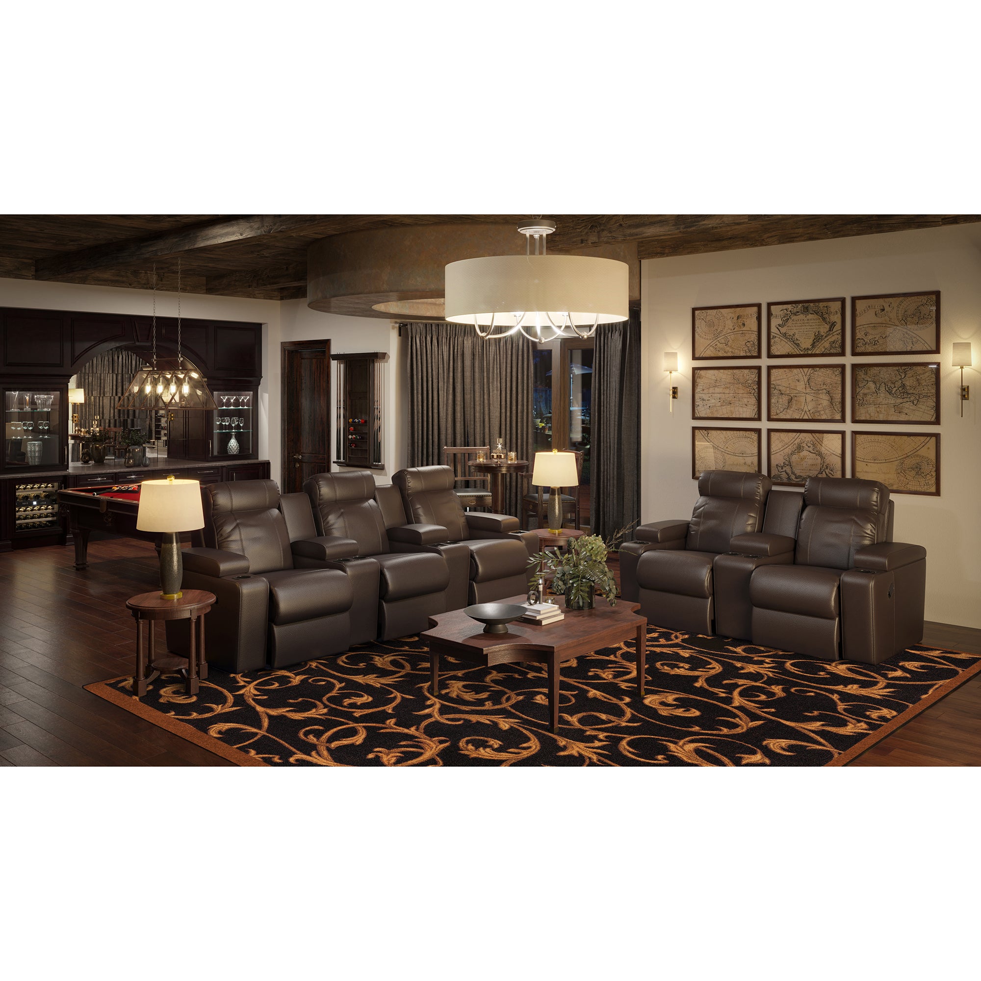 Acanthus 5'4" x 7'8" area rug in color Brown