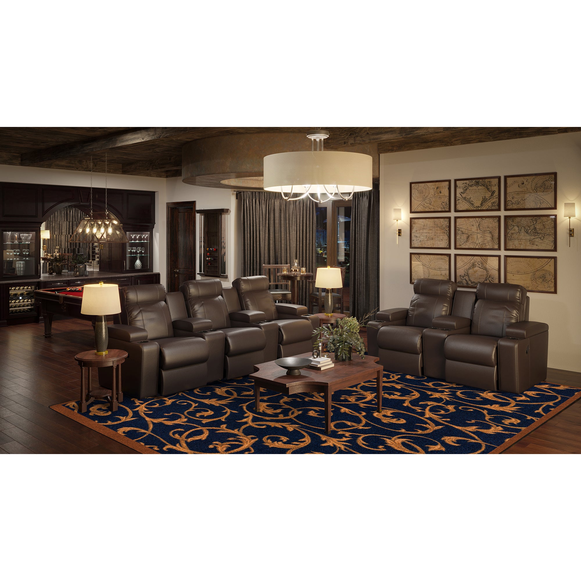 Acanthus 3'10" x 5'4" area rug in color Navy